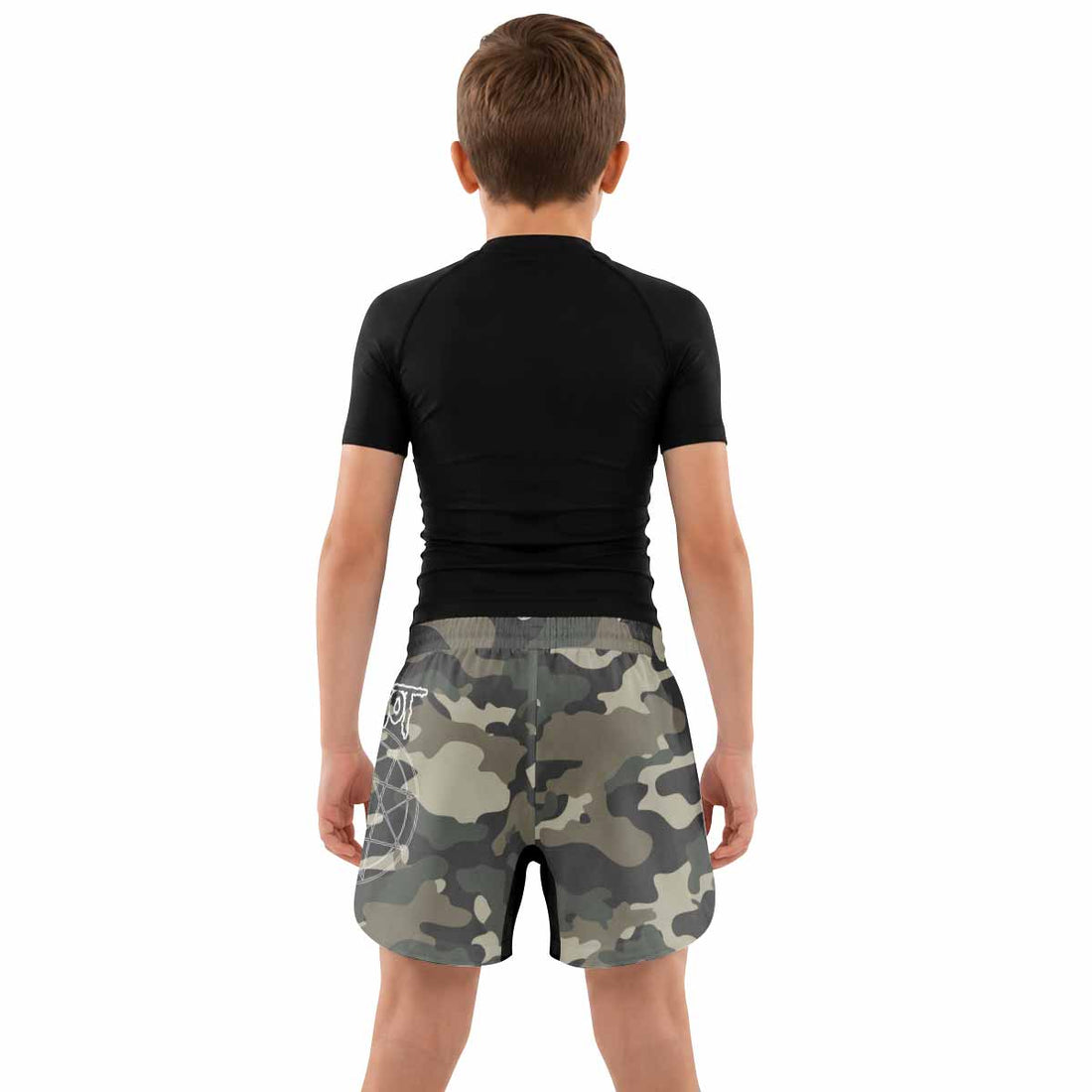 Slipknot Pentagram Camo Kids Grappling Shorts - lifestyle