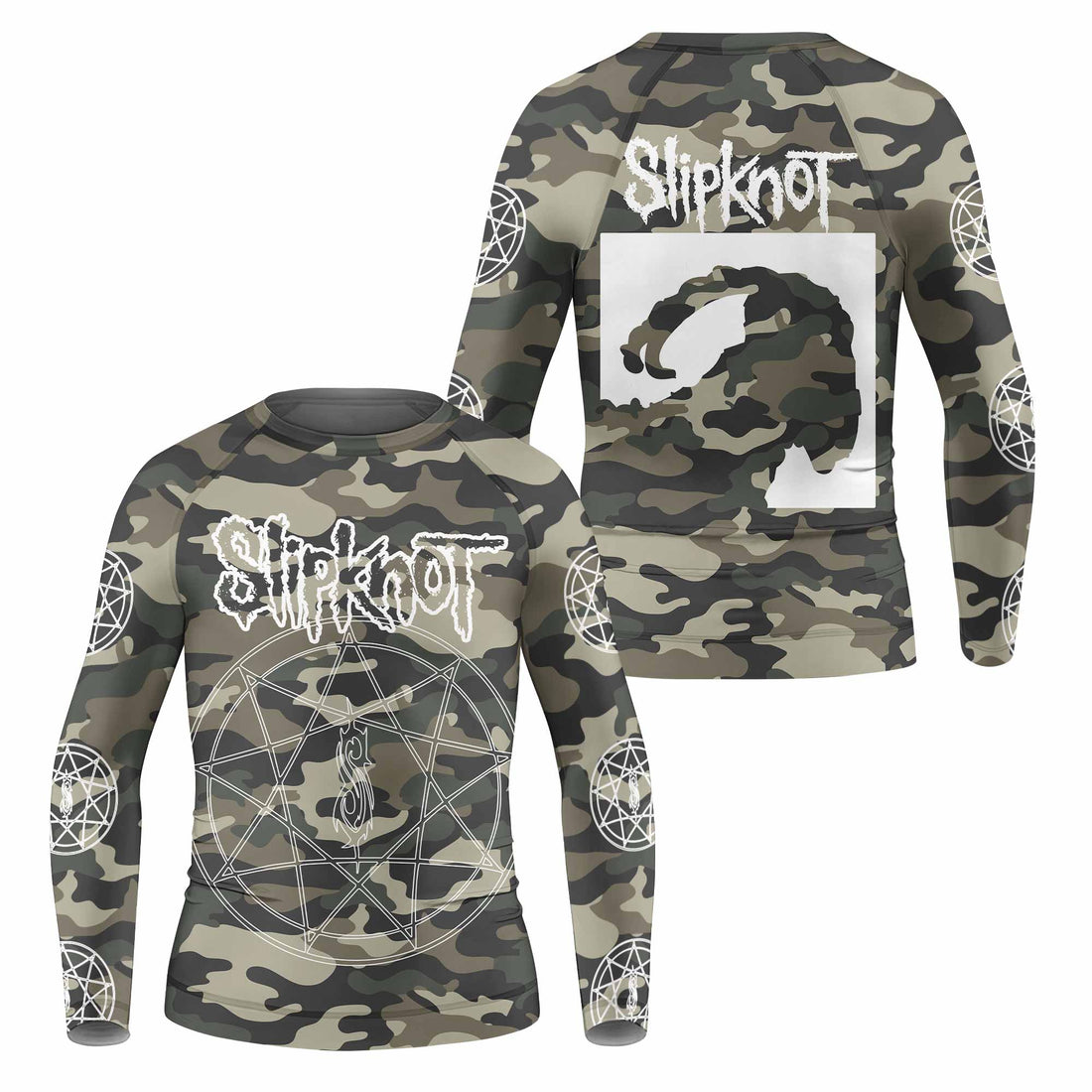 Slipknot Pentagram Camo Kids Rash Guard