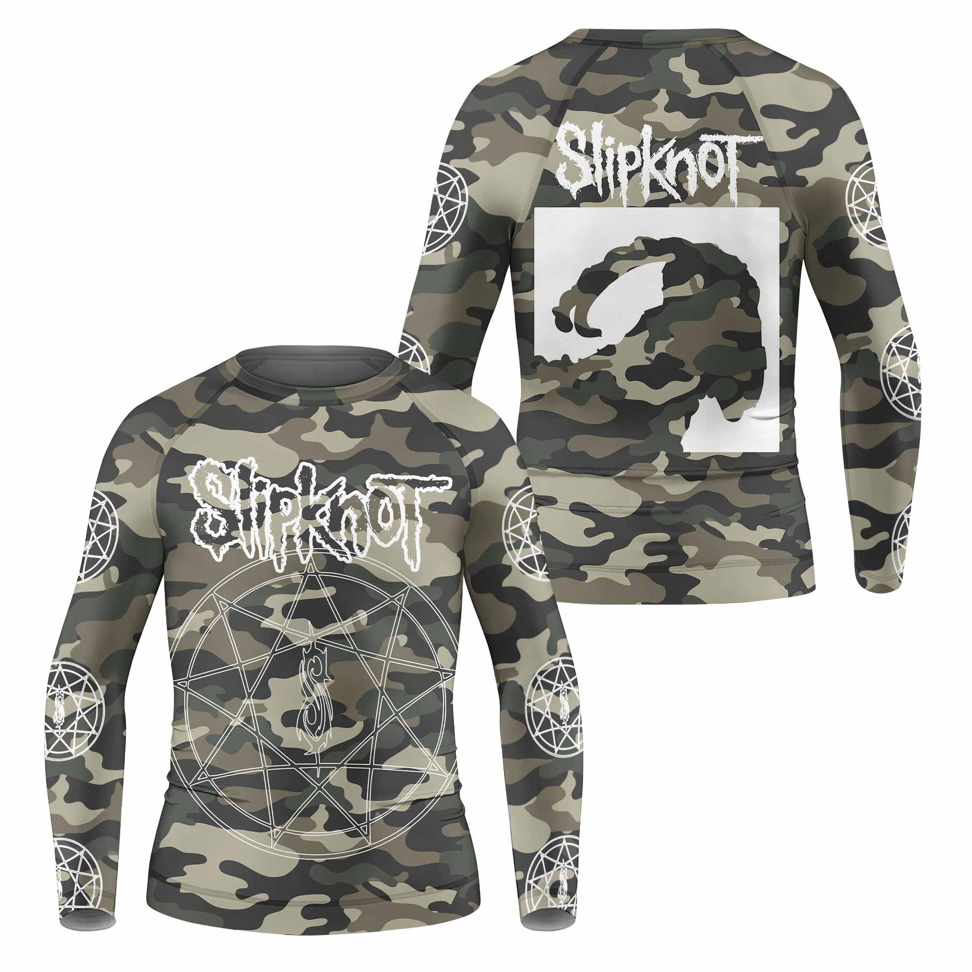 Slipknot Pentagram Camo Kids Rash Guard
