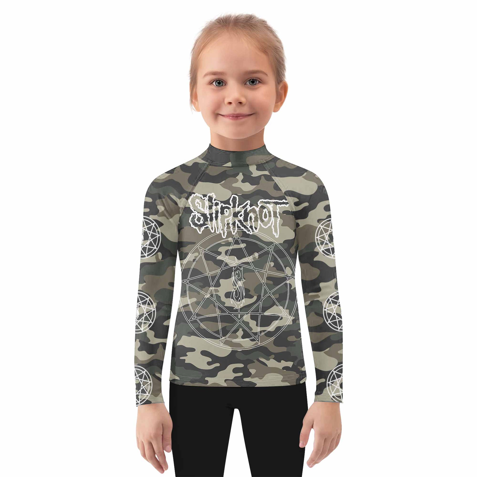 Slipknot Pentagram Camo Kids Rash Guard