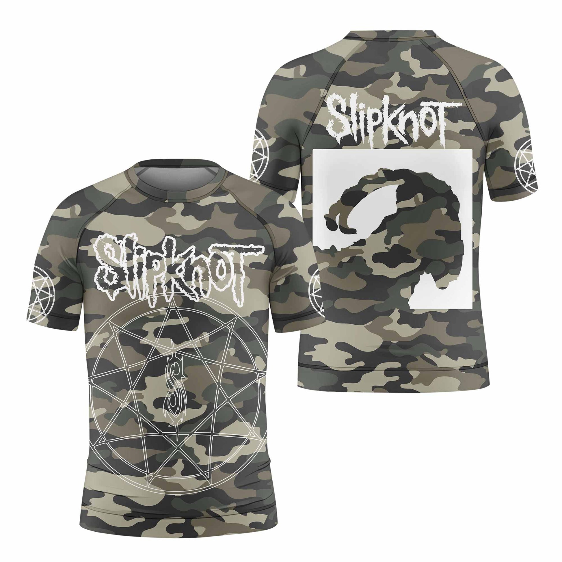 Slipknot Pentagram Camo Kids Rash Guard