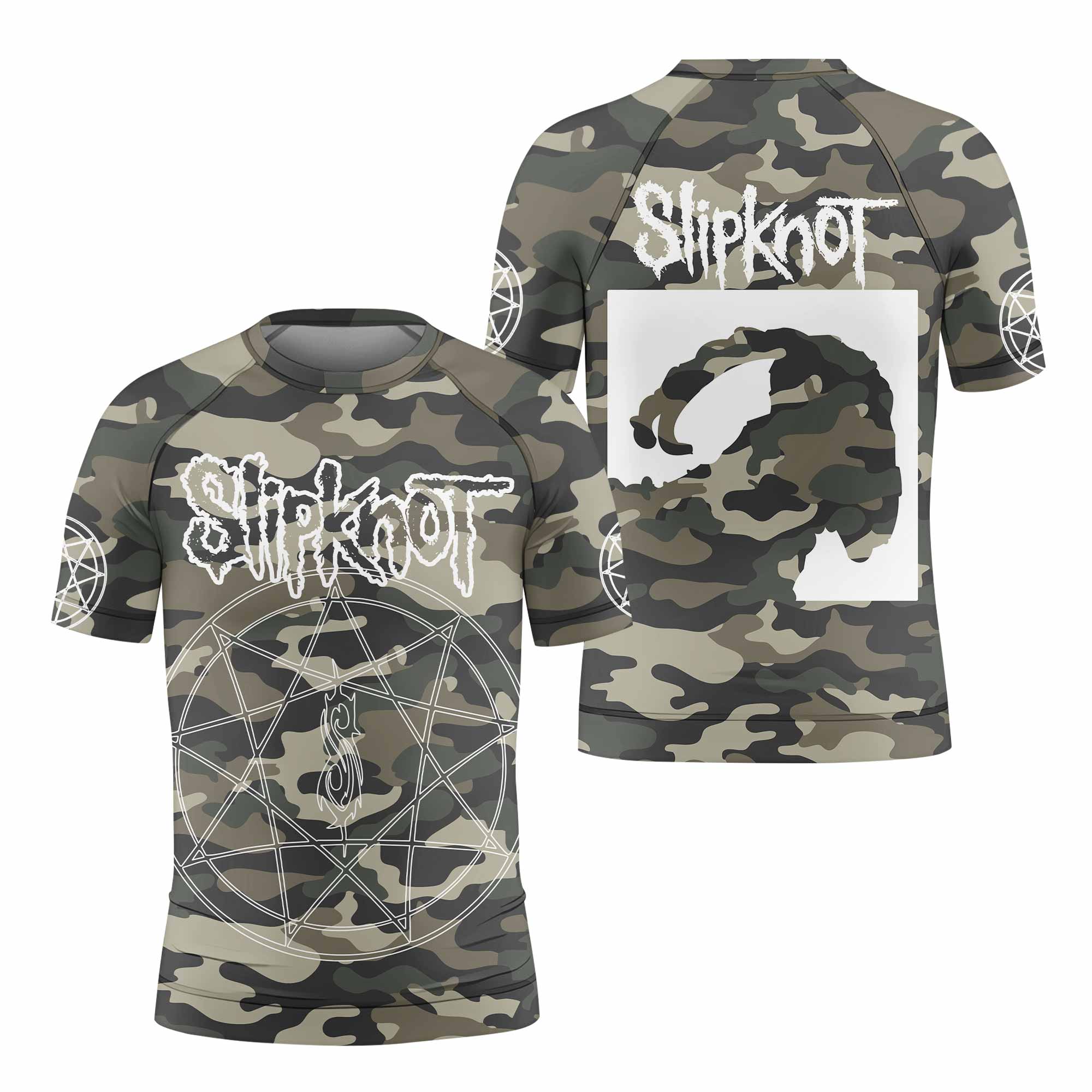 Slipknot Pentagram Camo Kids Rash Guard