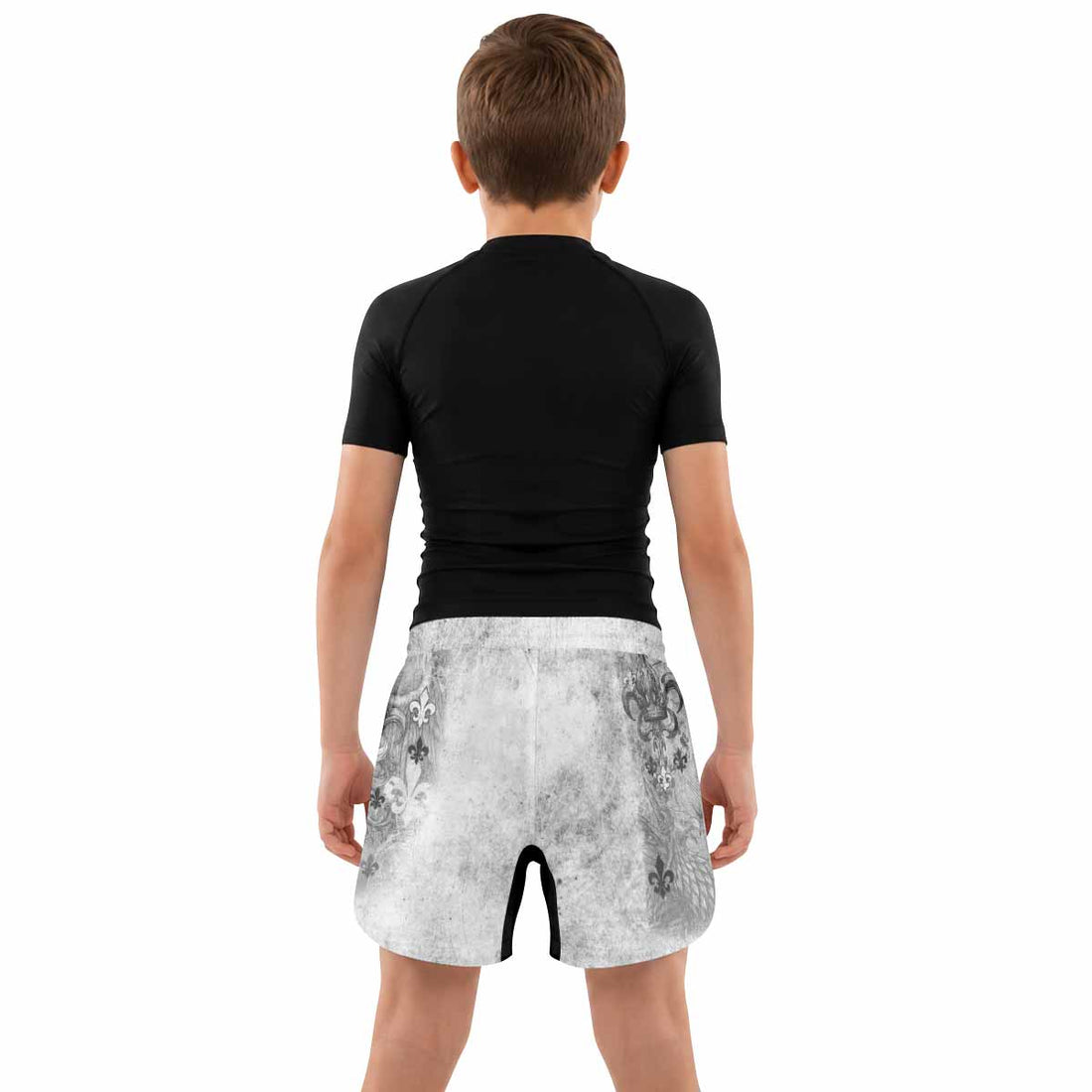 Fleur-de-Lis Rebirth Kids Grappling Shorts - lifestyle