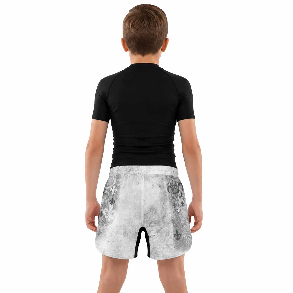 Fleur-de-Lis Rebirth Kids Grappling Shorts - lifestyle