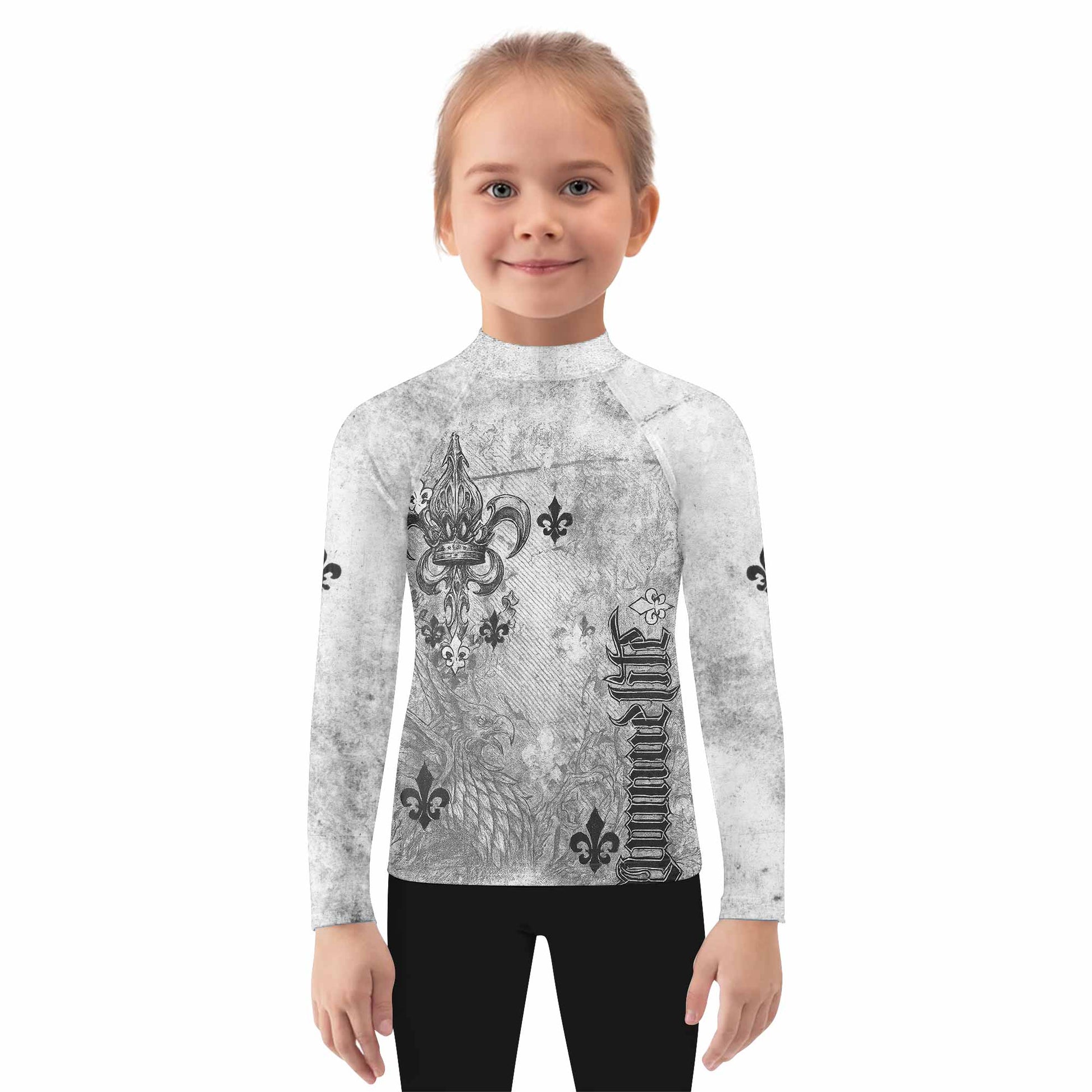 Fleur-de-Lis Rebirth Kids Rash Guard