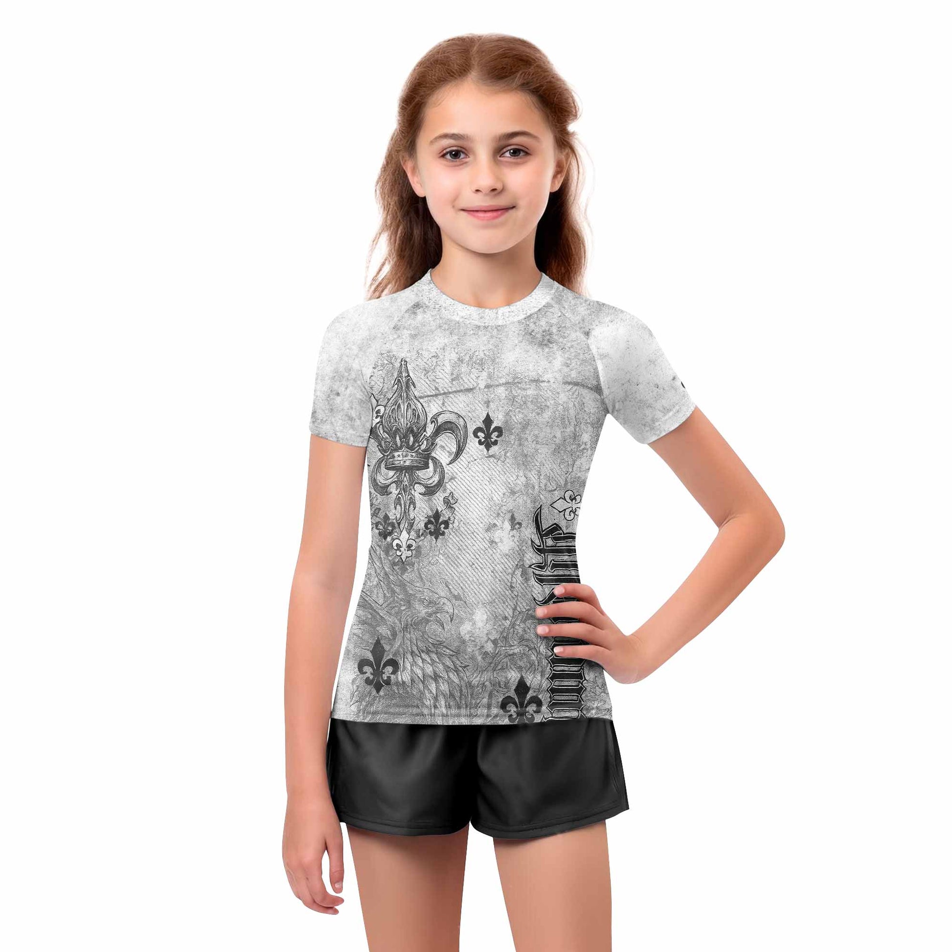 Fleur-de-Lis Rebirth Kids Rash Guard
