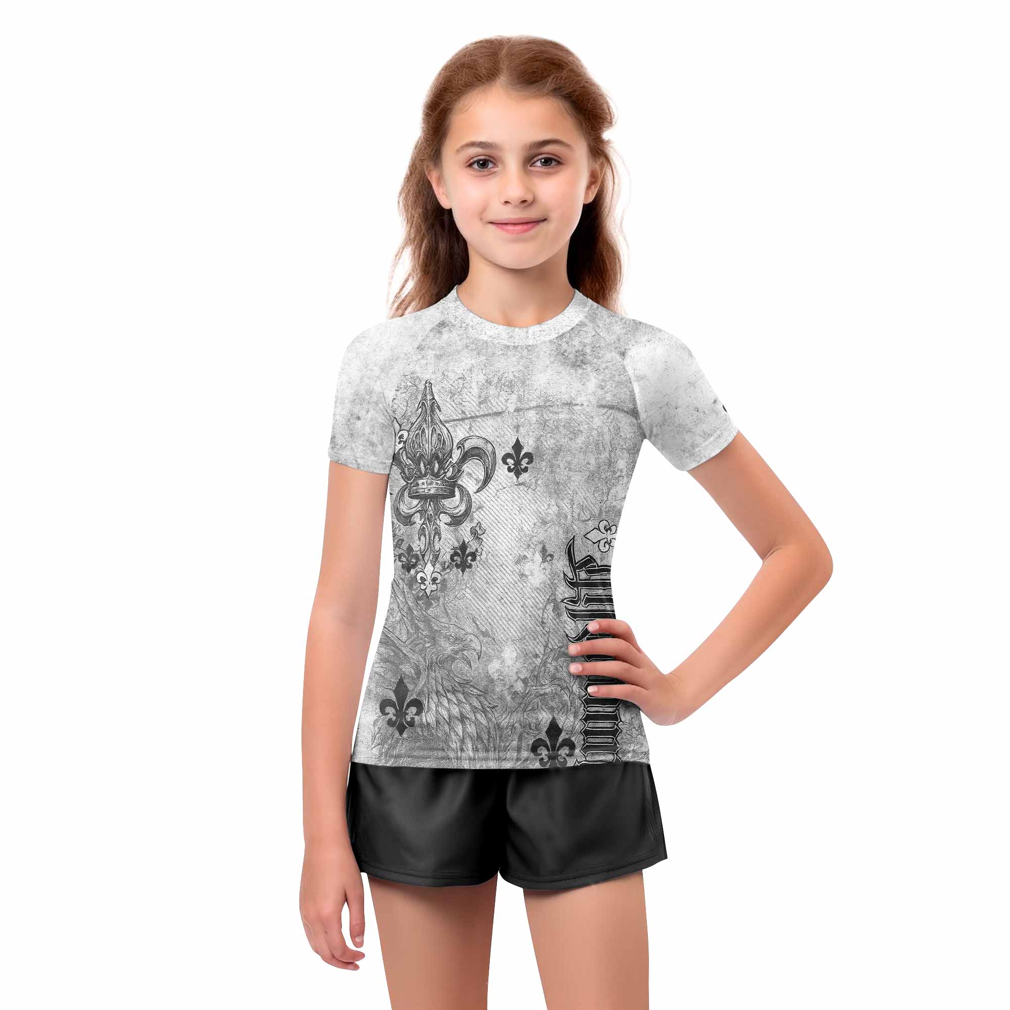 Fleur-de-Lis Rebirth Kids Rash Guard