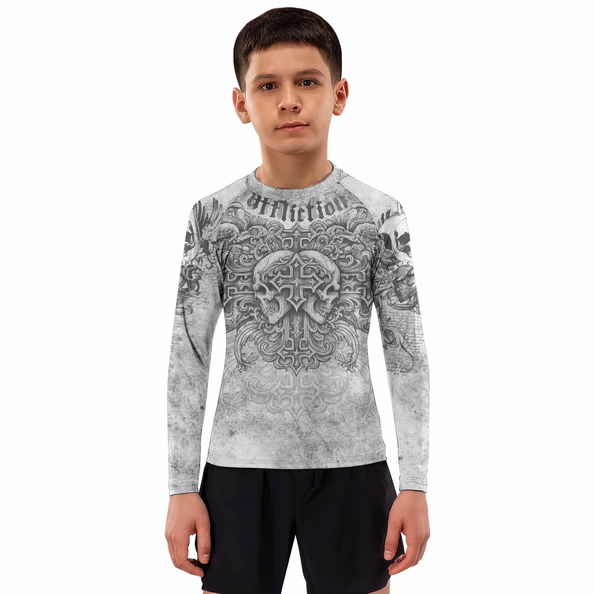 Afflicted Cross Kids Rash Guard