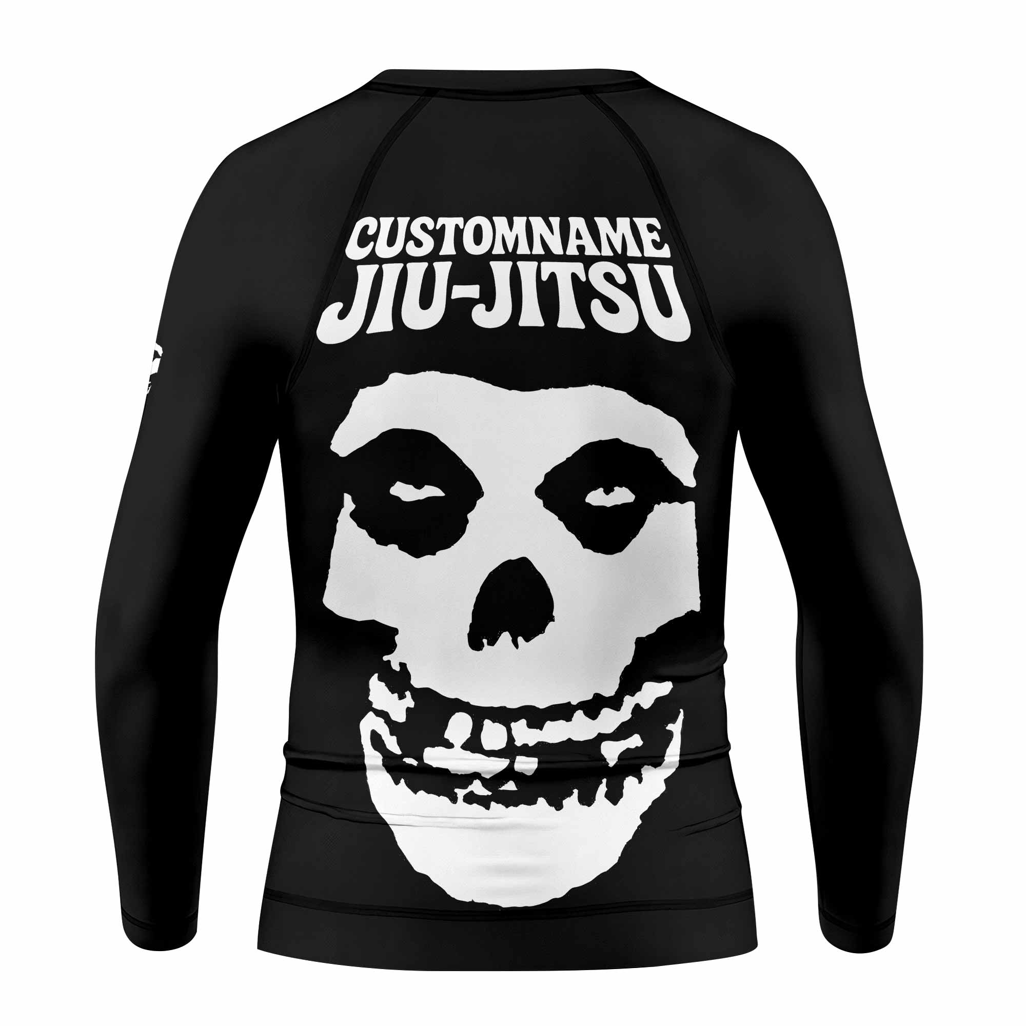 Custom Name Skull Jiu-Jitsu Kids Rash Guard