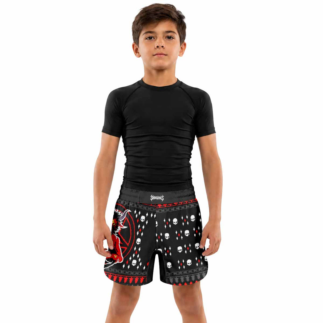 Purraise Satan Kids Grappling Shorts - lifestyle