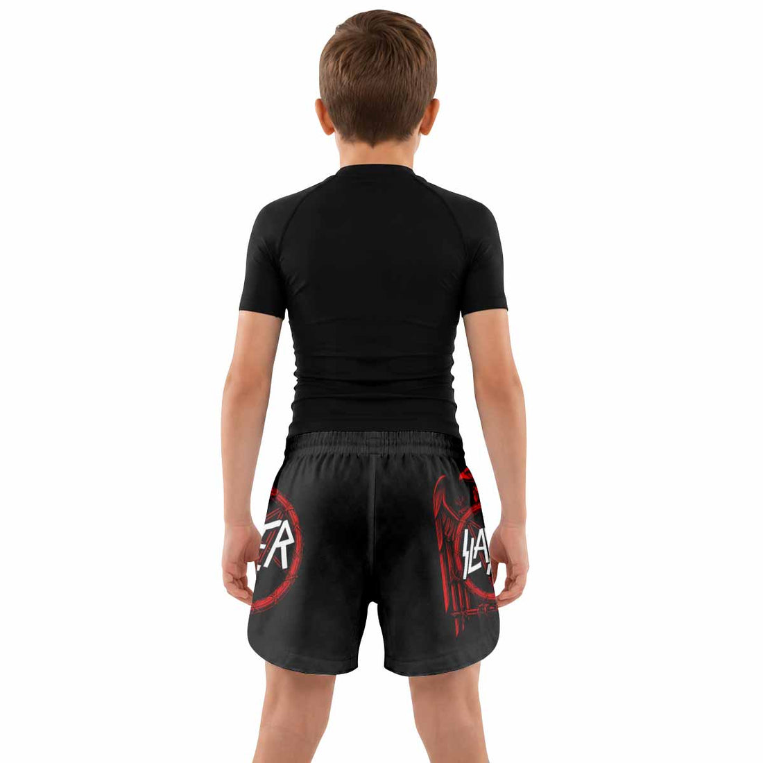 Slayer Red Eagle Kids Grappling Shorts - lifestyle