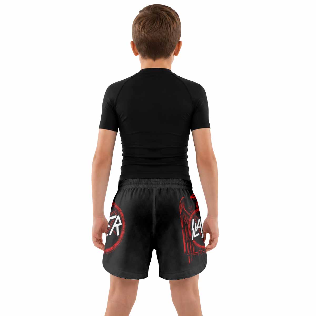 Slayer Red Eagle Kids Grappling Shorts - lifestyle