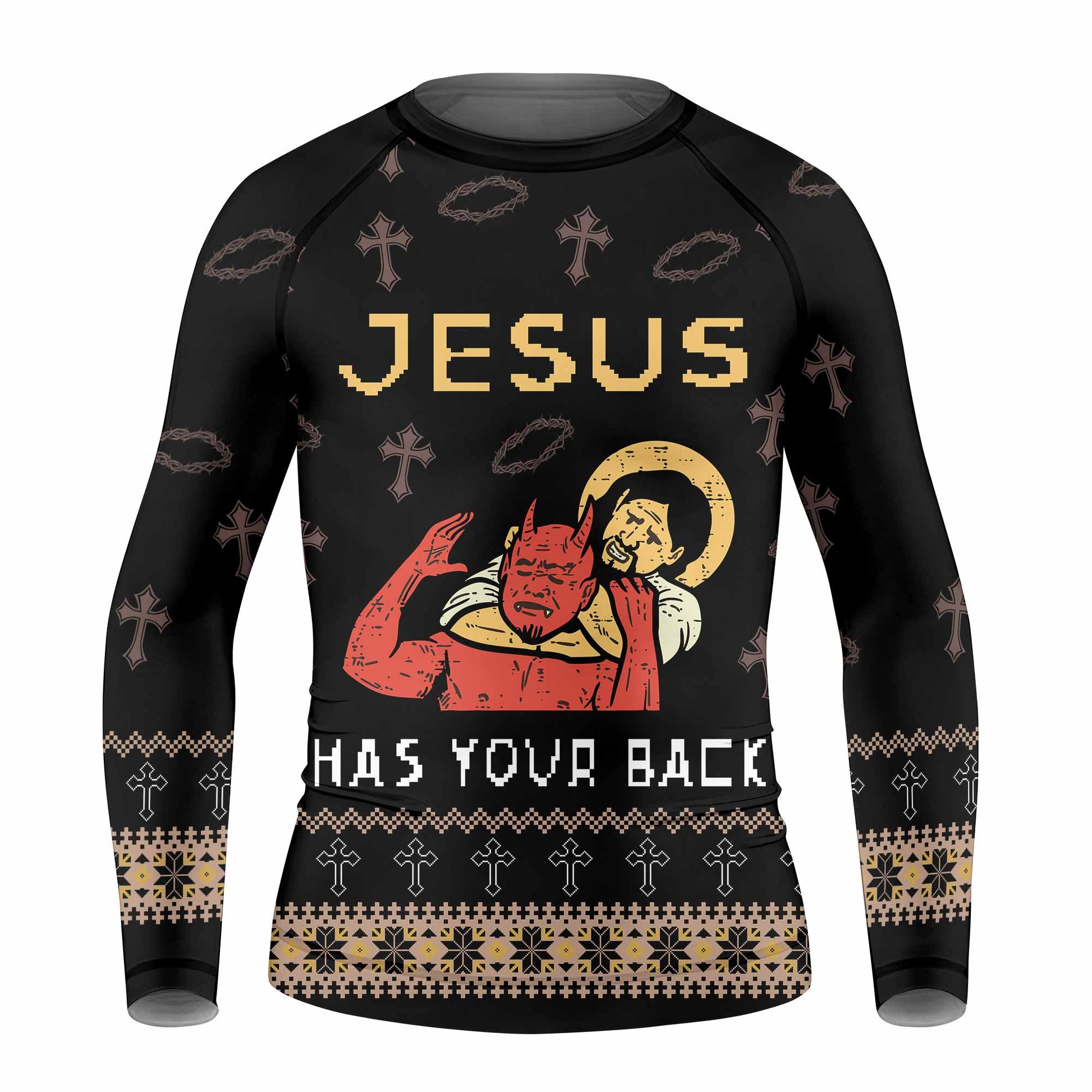 Jesus Has Your Back Kids Rash Guard
