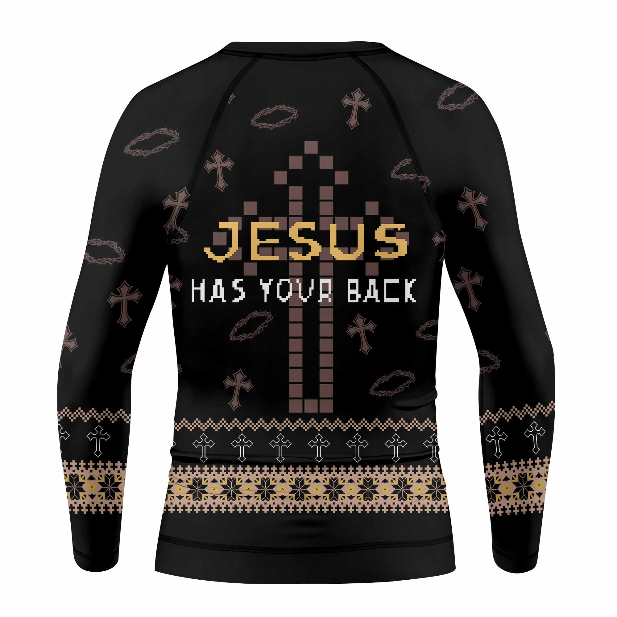 Jesus Has Your Back Kids Rash Guard