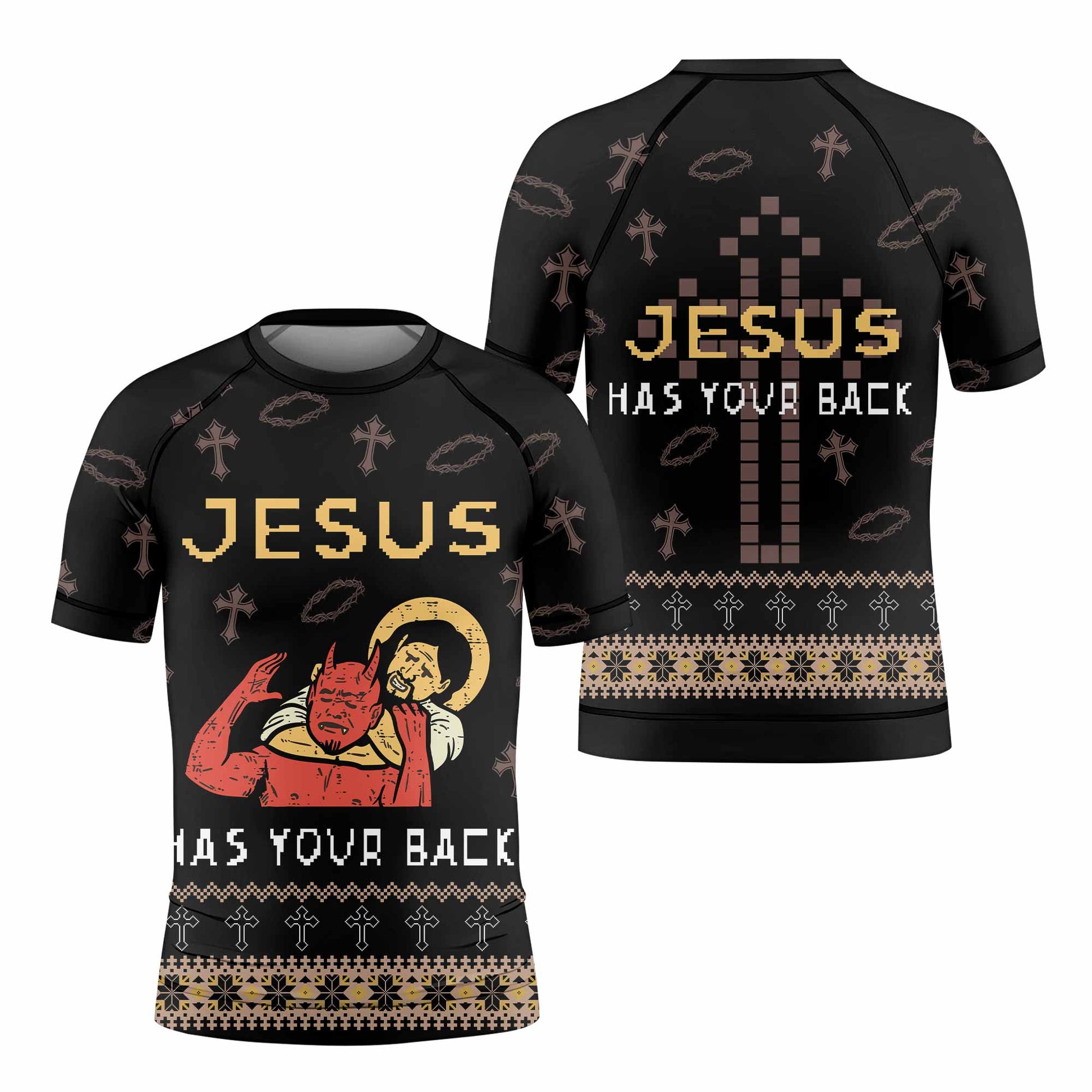 Jesus Has Your Back Kids Rash Guard