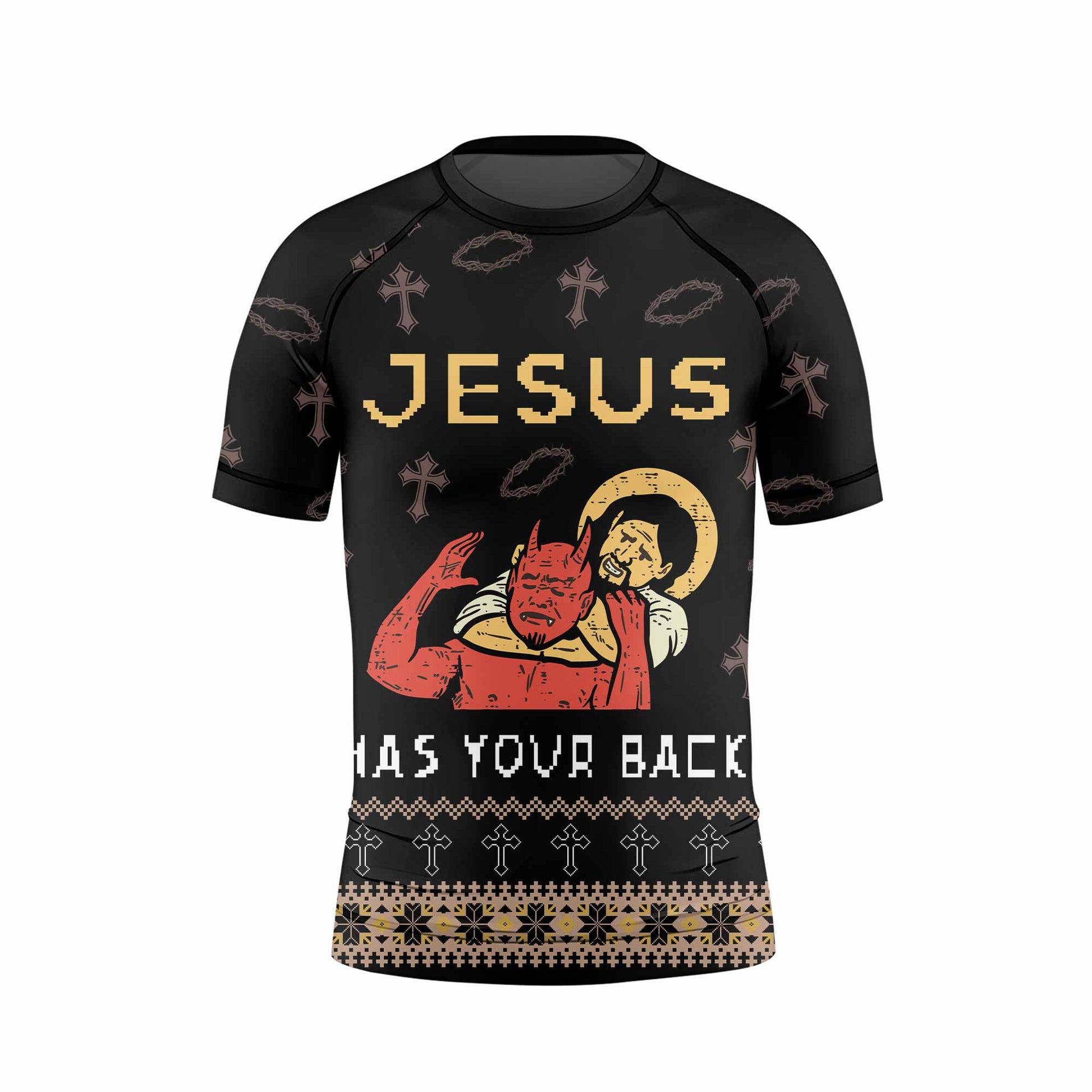 Jesus Has Your Back Kids Rash Guard