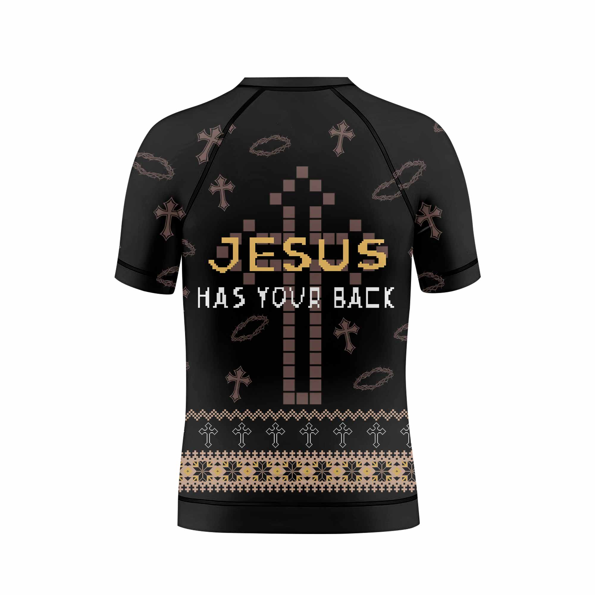 Jesus Has Your Back Kids Rash Guard