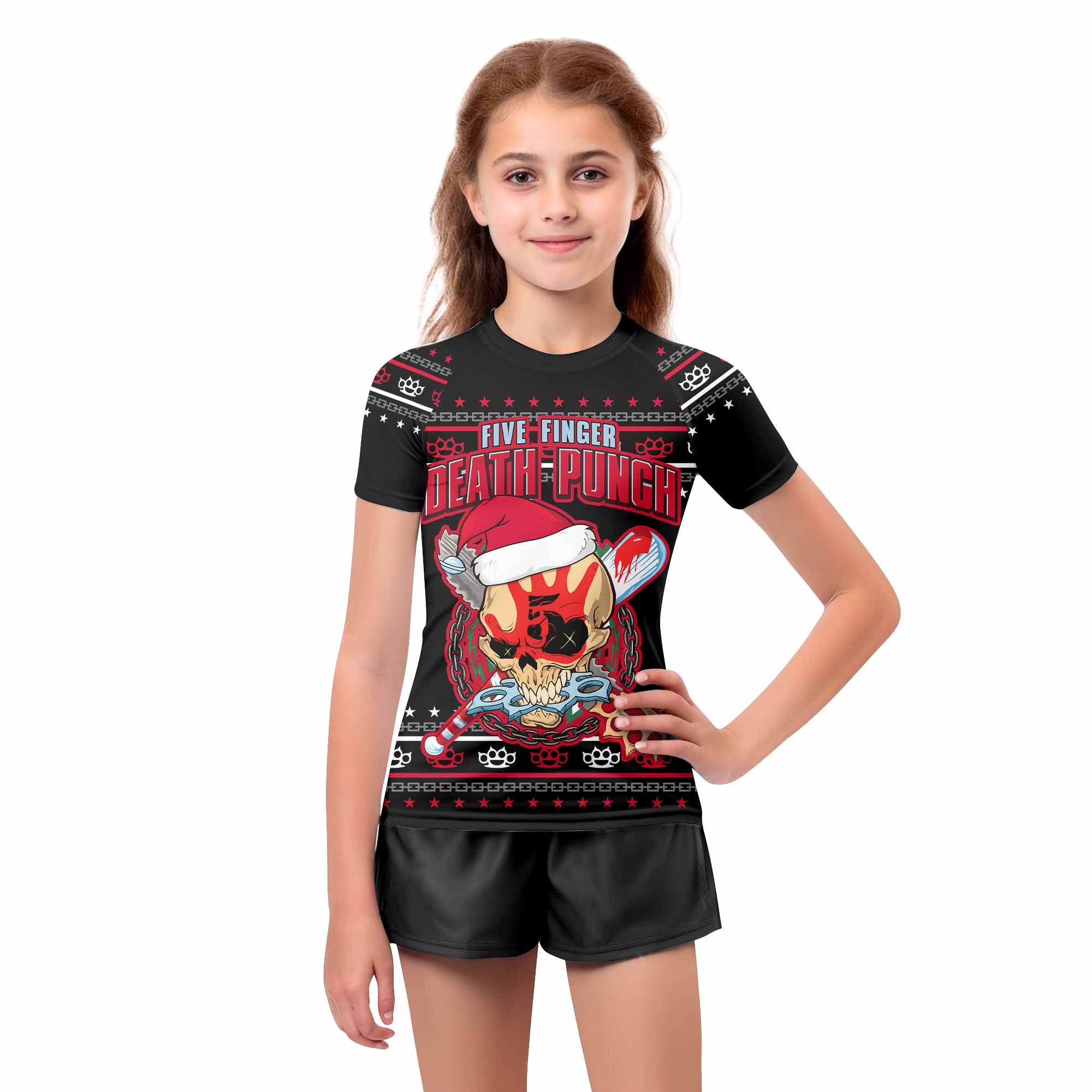 Five Finger Death Punch Christmas Kids Rash Guard