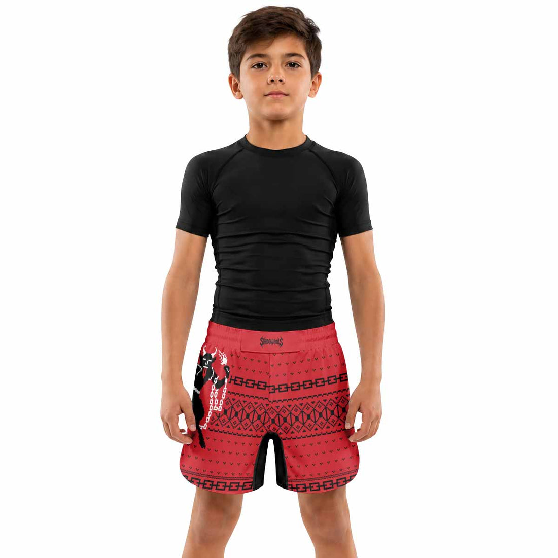 Krampus Christmas Kids Grappling Shorts - lifestyle
