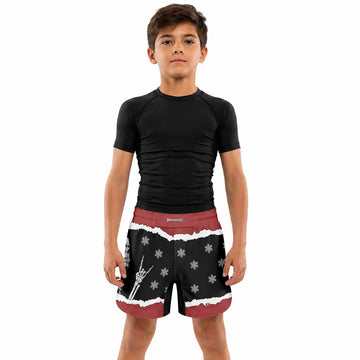 Megadeth Christmas Kids Grappling Shorts - lifestyle