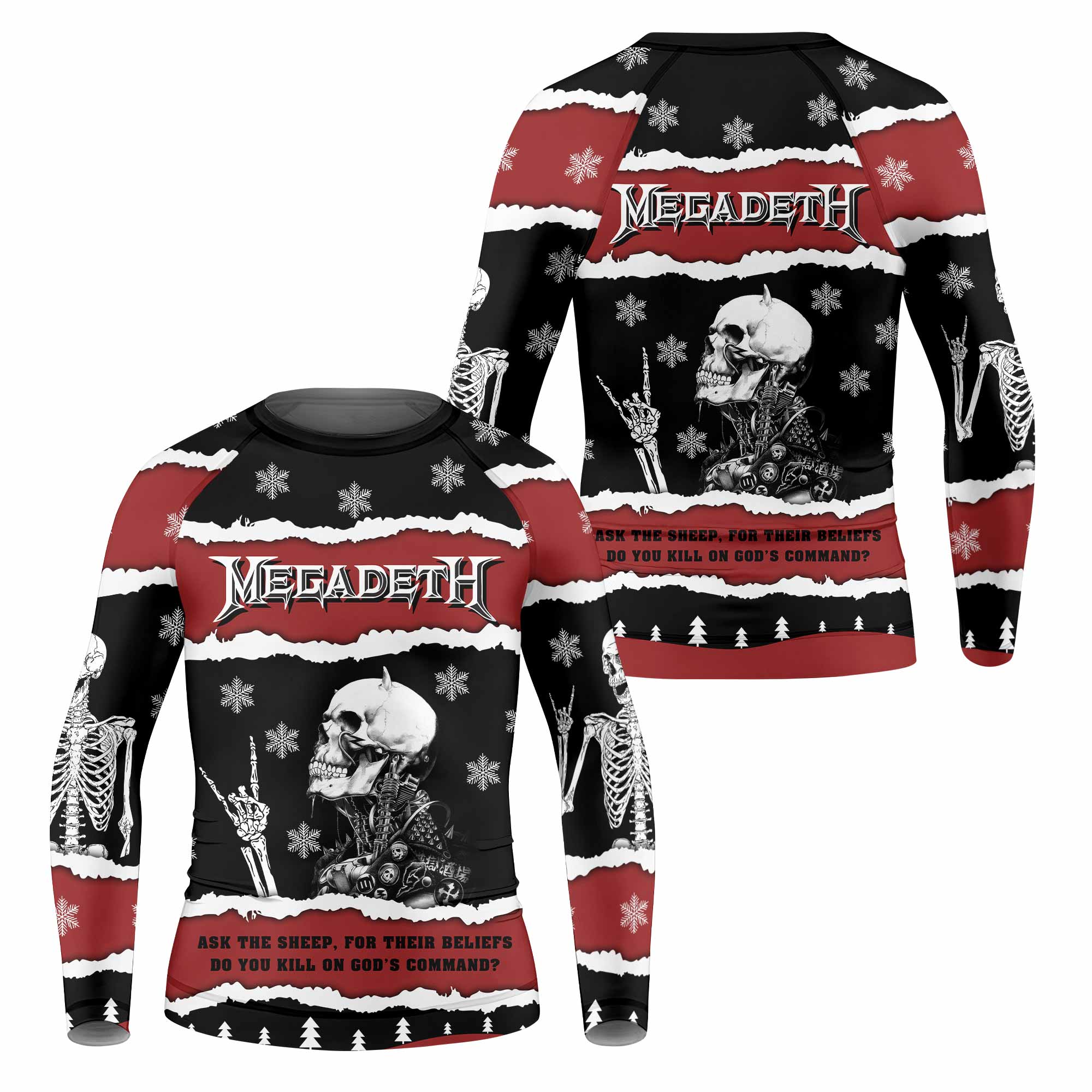 Megadeth Rash Guard Megadeth Christmas Kids Rash Guard – Kids Rash Guard for Sports & MMA ...