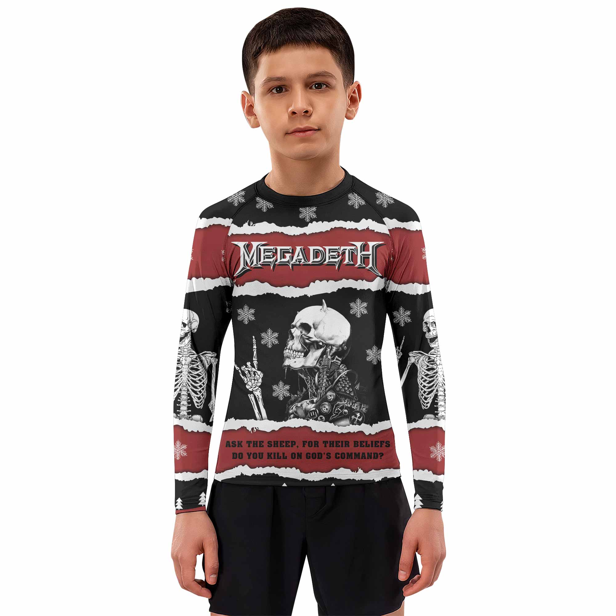 Megadeth Christmas Kids Rash Guard