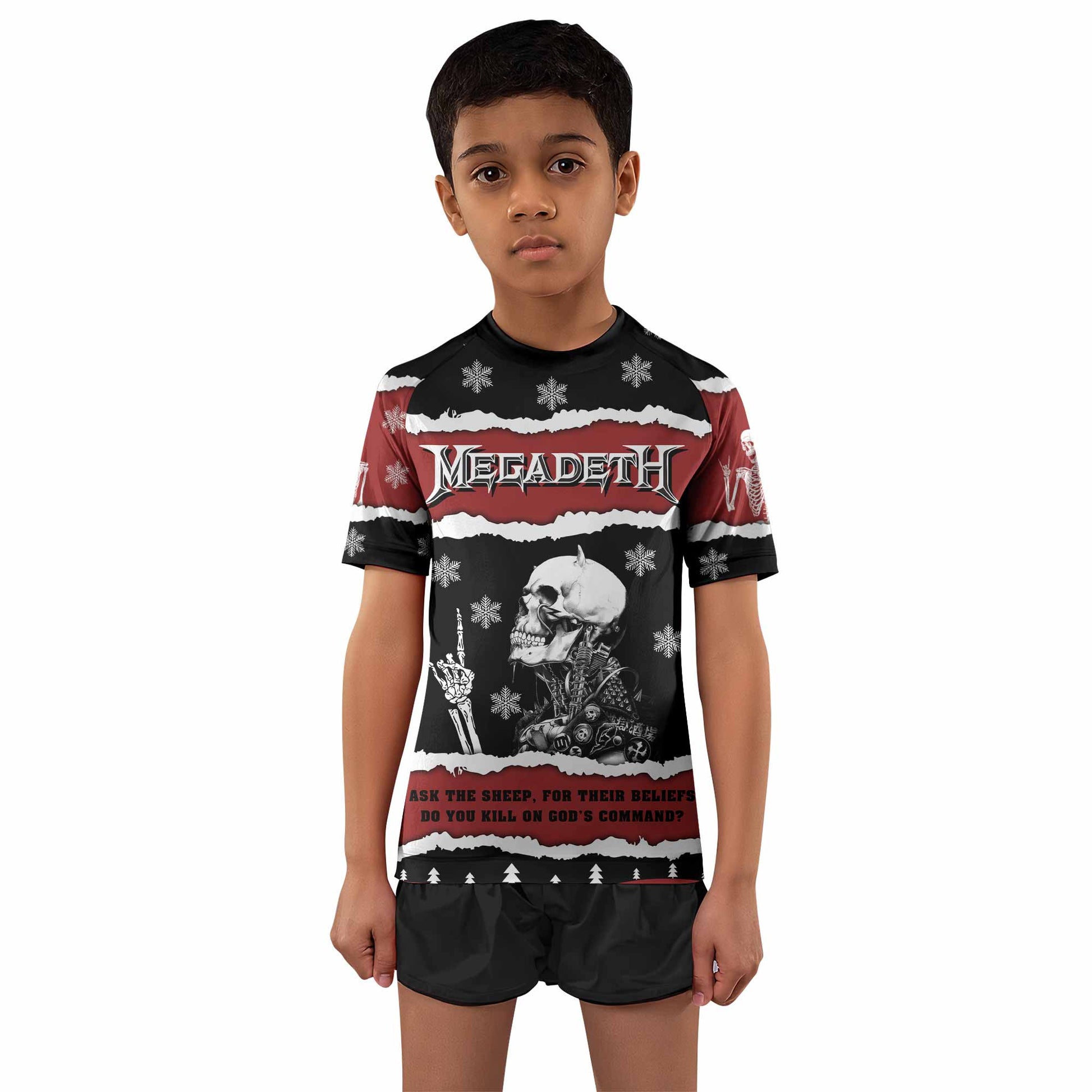 Megadeth Christmas Kids Rash Guard