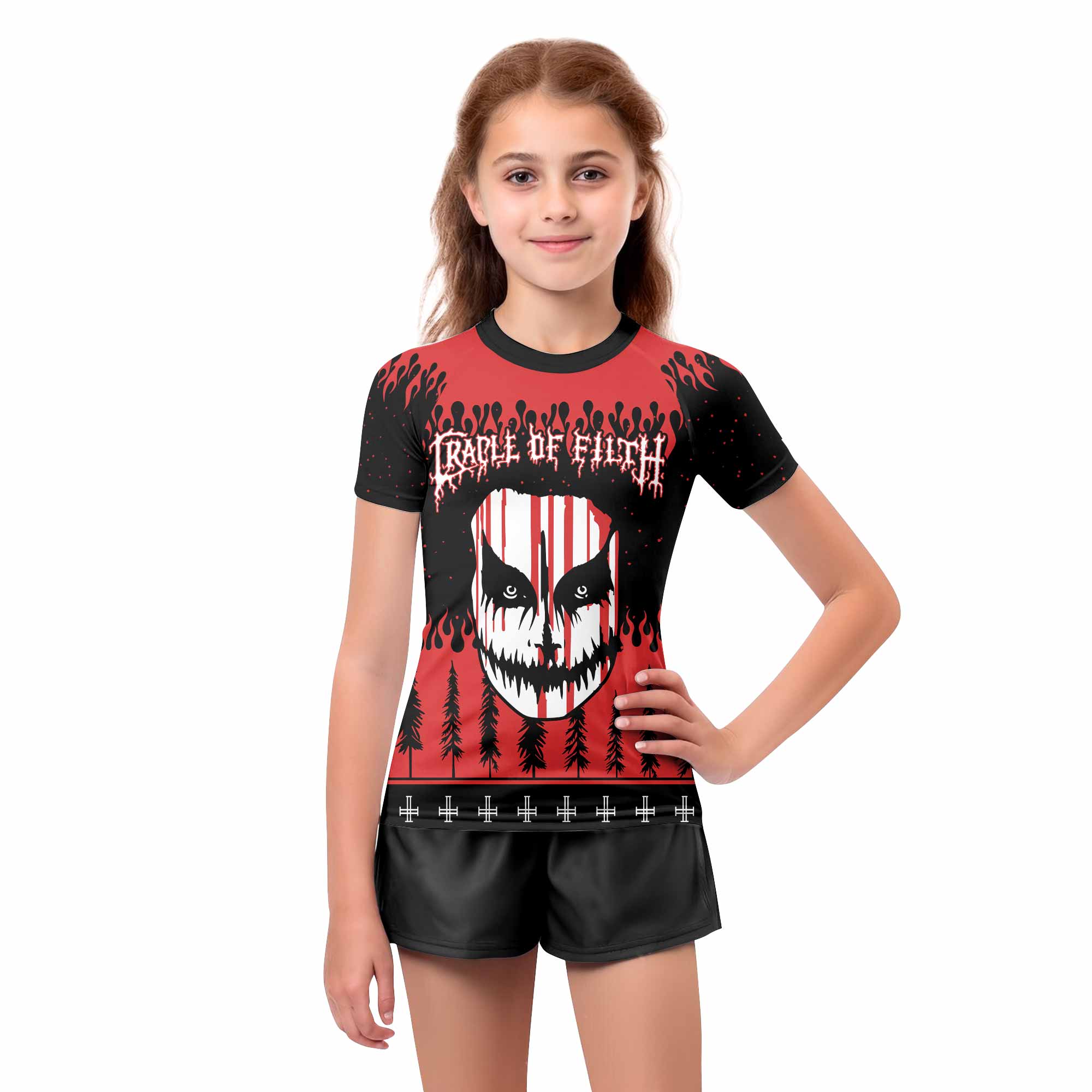 Cradle of Filth Hail Santa Kids Rash Guard