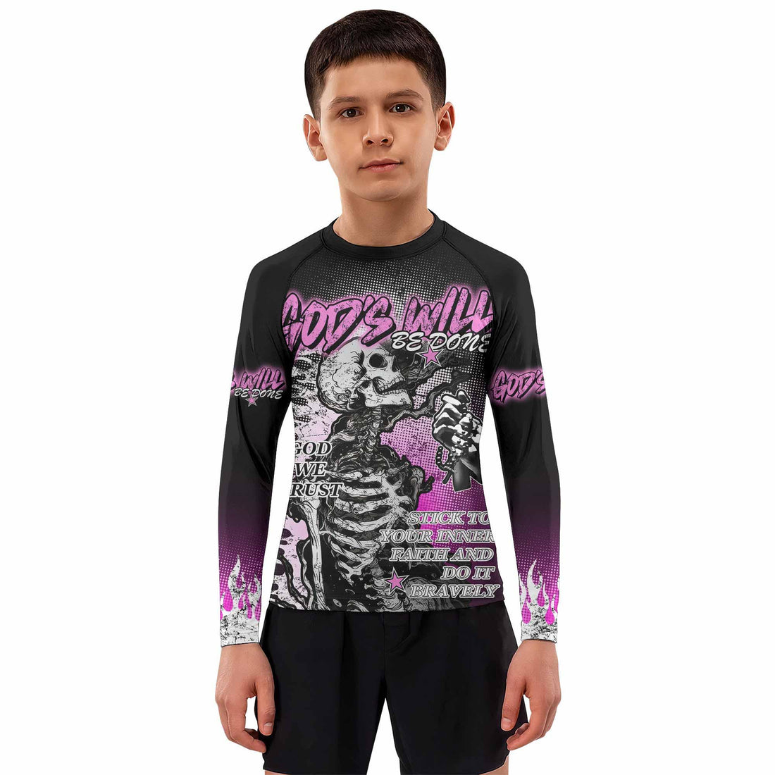 God's Will Be Done Kids Rash Guard