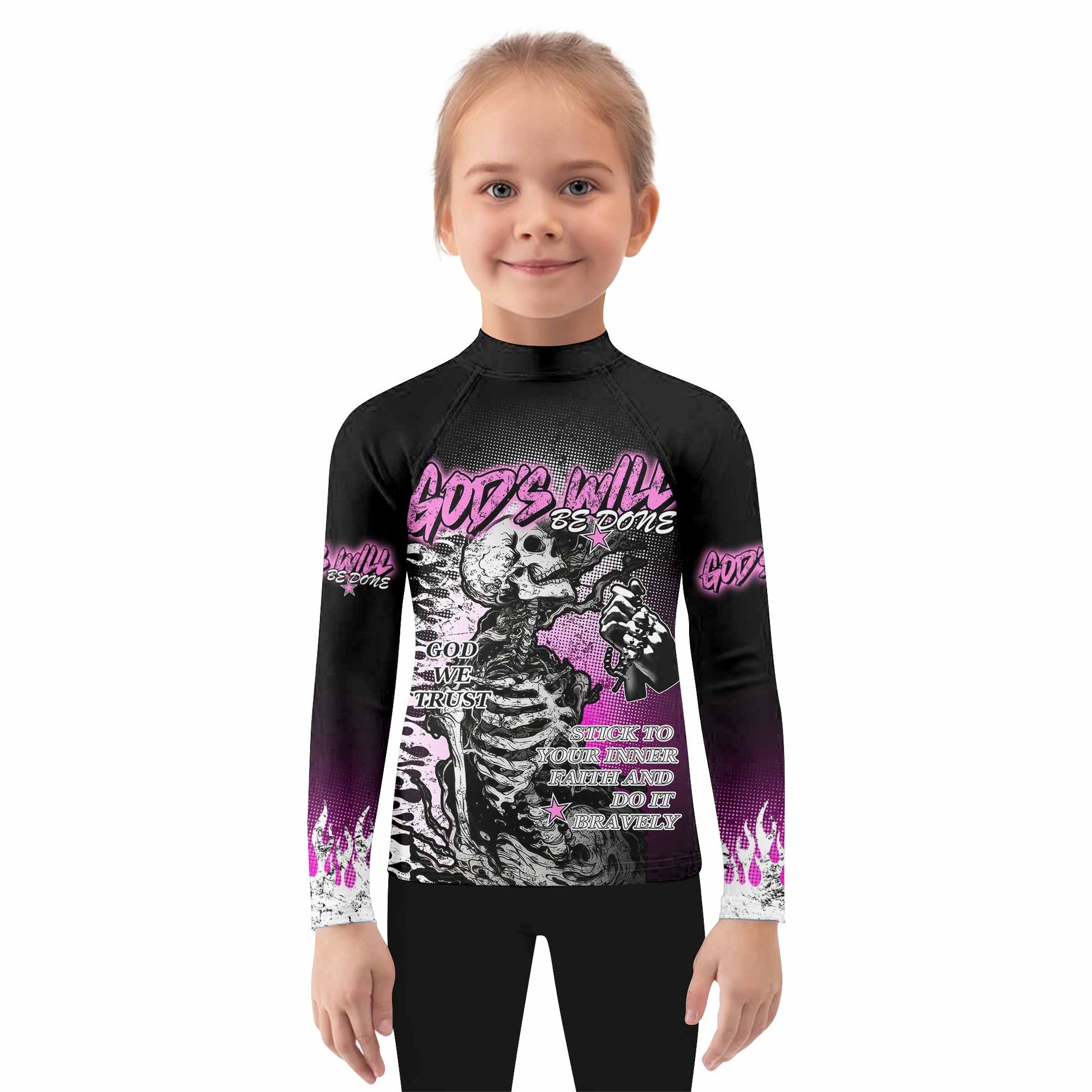 God's Will Be Done Kids Rash Guard