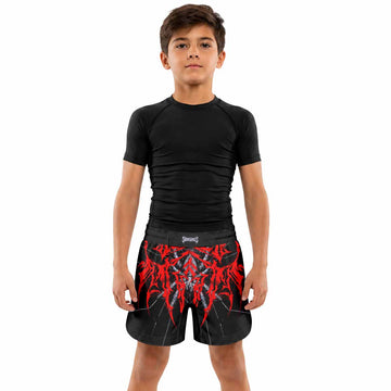 Crimson Arachnid Metal Kids Grappling Shorts - lifestyle