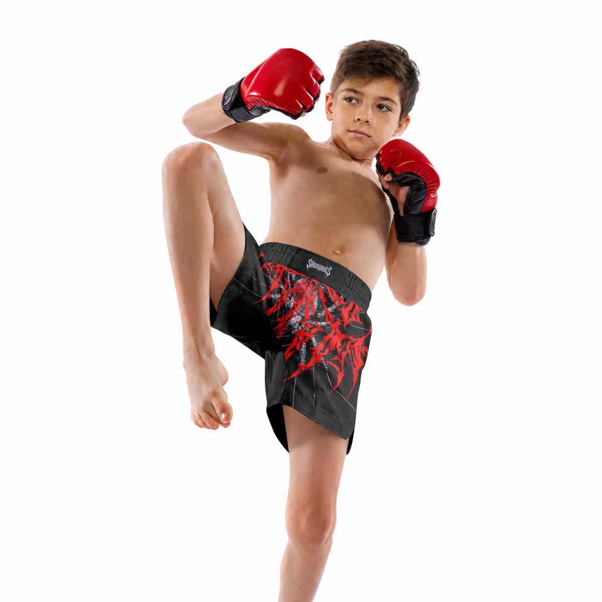 Crimson Arachnid Metal Kids Grappling Shorts - lifestyle
