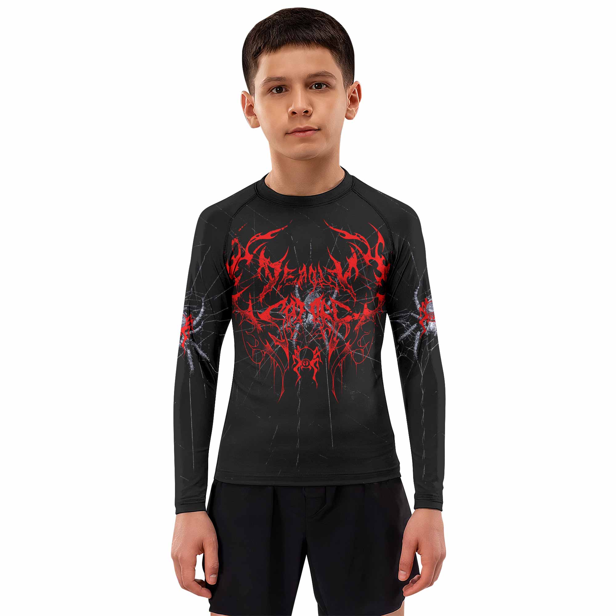 Crimson Arachnid Metal Kids Rash Guard