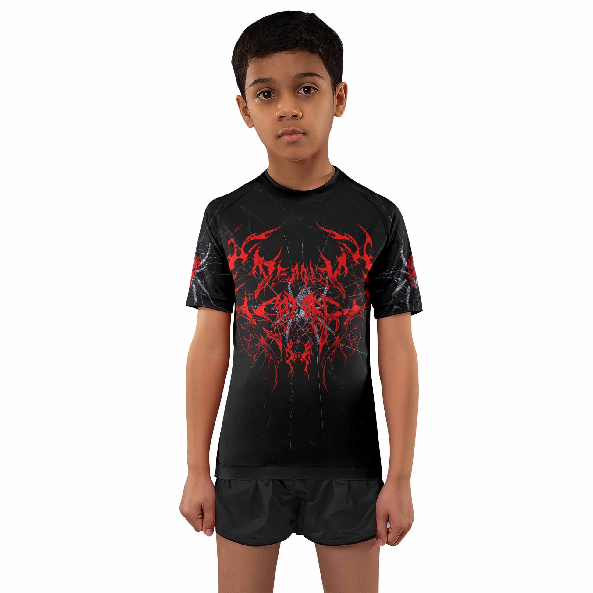 Crimson Arachnid Metal Kids Rash Guard