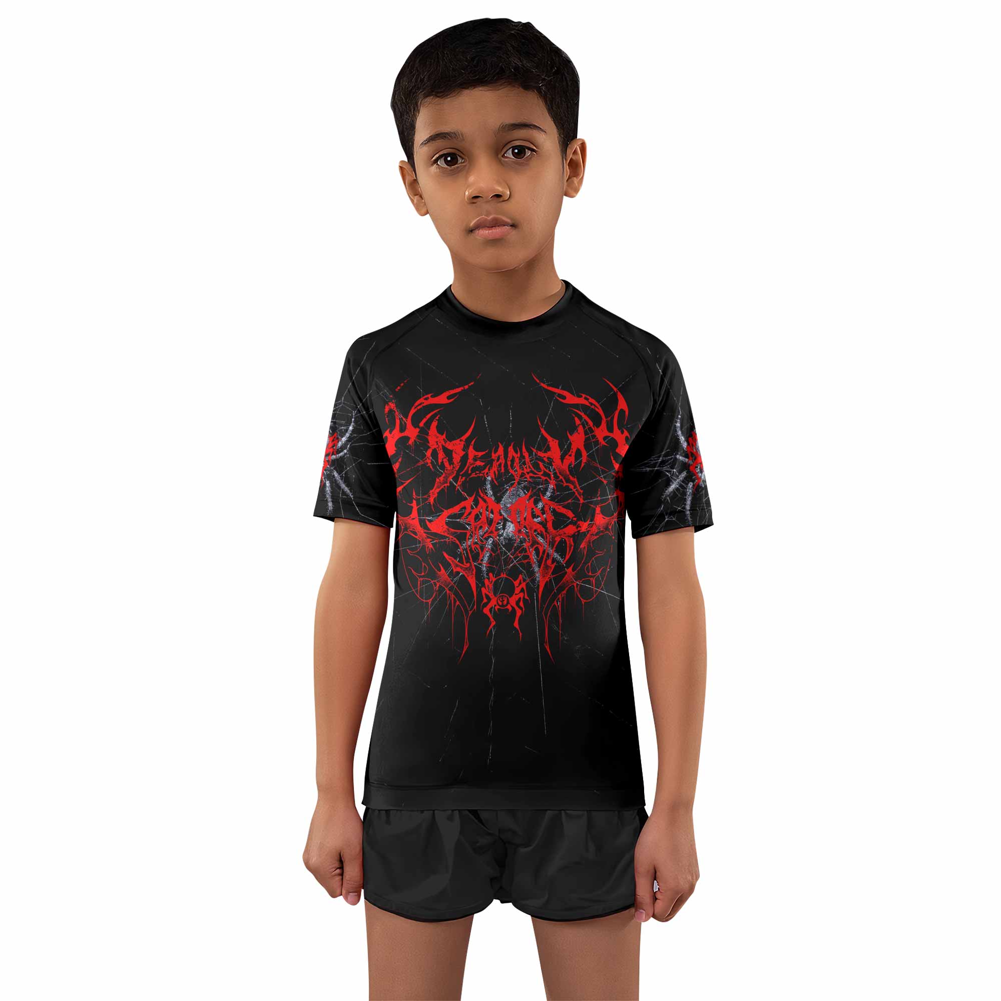 Crimson Arachnid Metal Kids Rash Guard