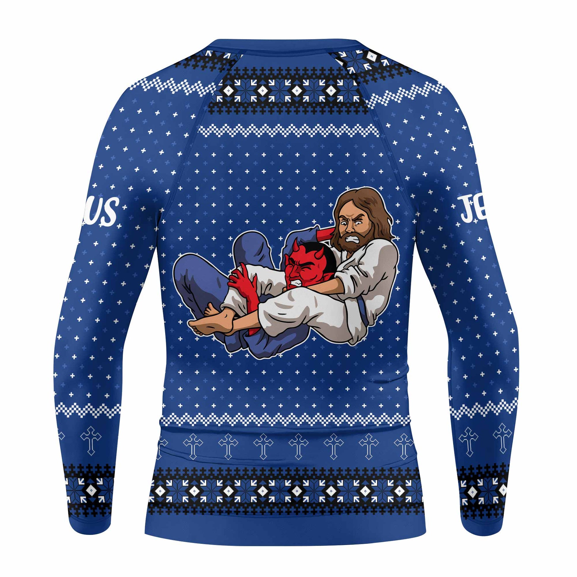 Jesus Has Your Back Blue Kids Rash Guard