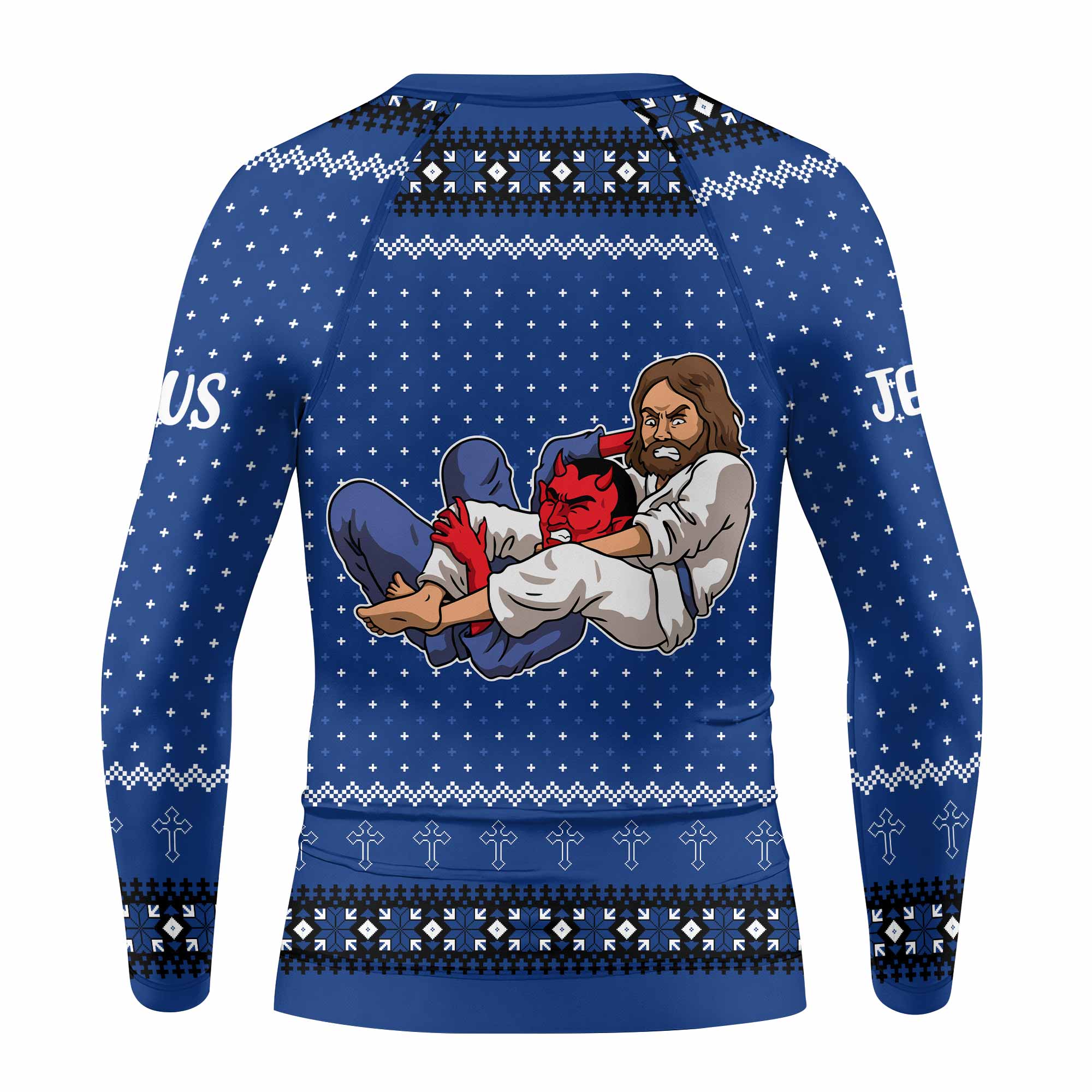 Jesus Has Your Back Blue Kids Rash Guard