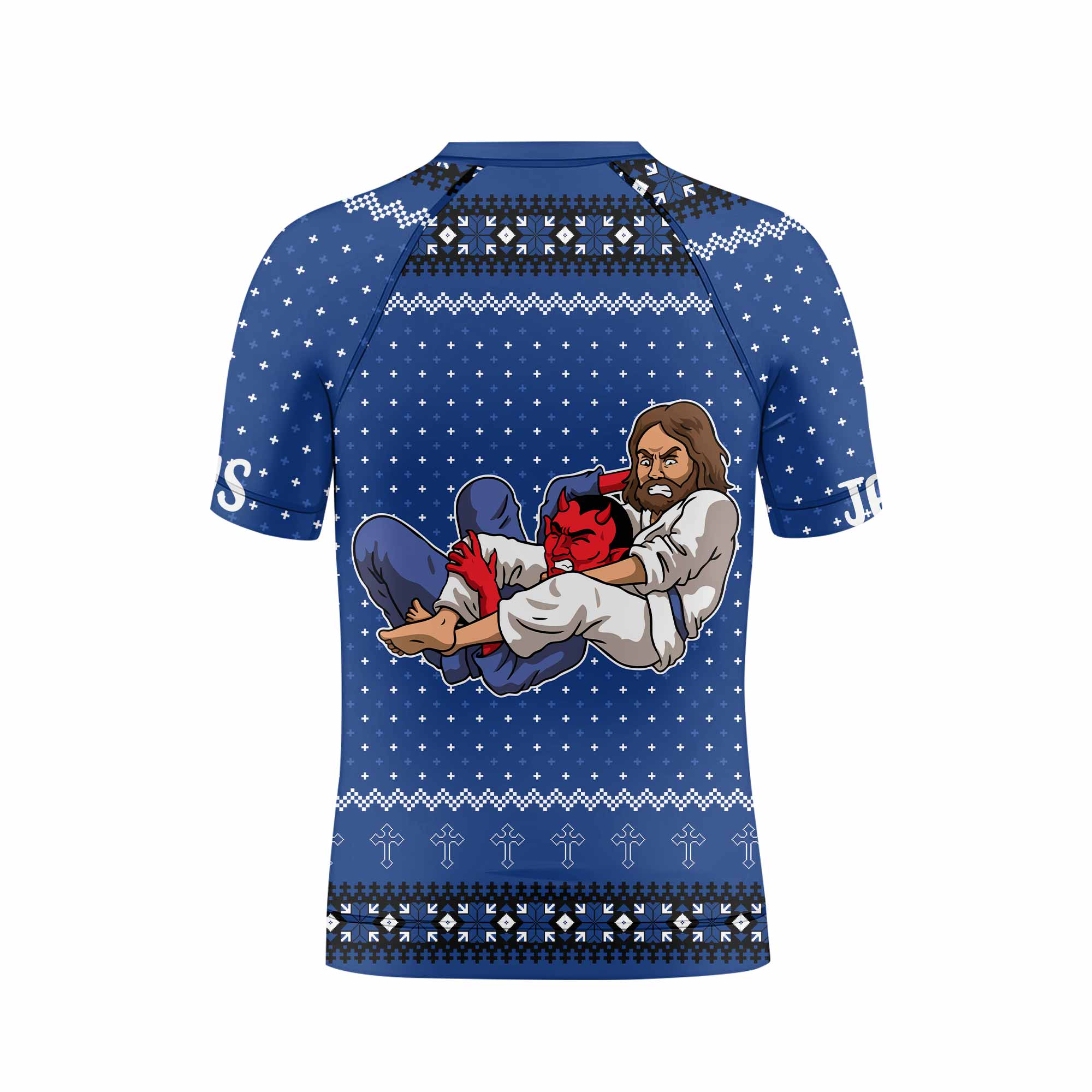 Jesus Has Your Back Blue Kids Rash Guard