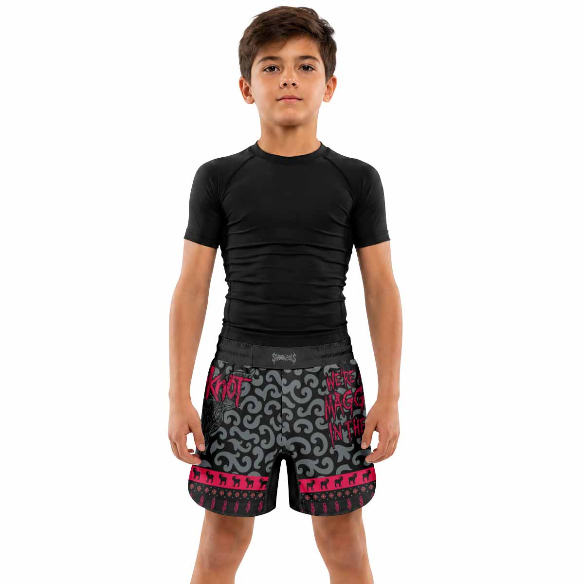 Slipknot Maggots Kids Grappling Shorts - lifestyle