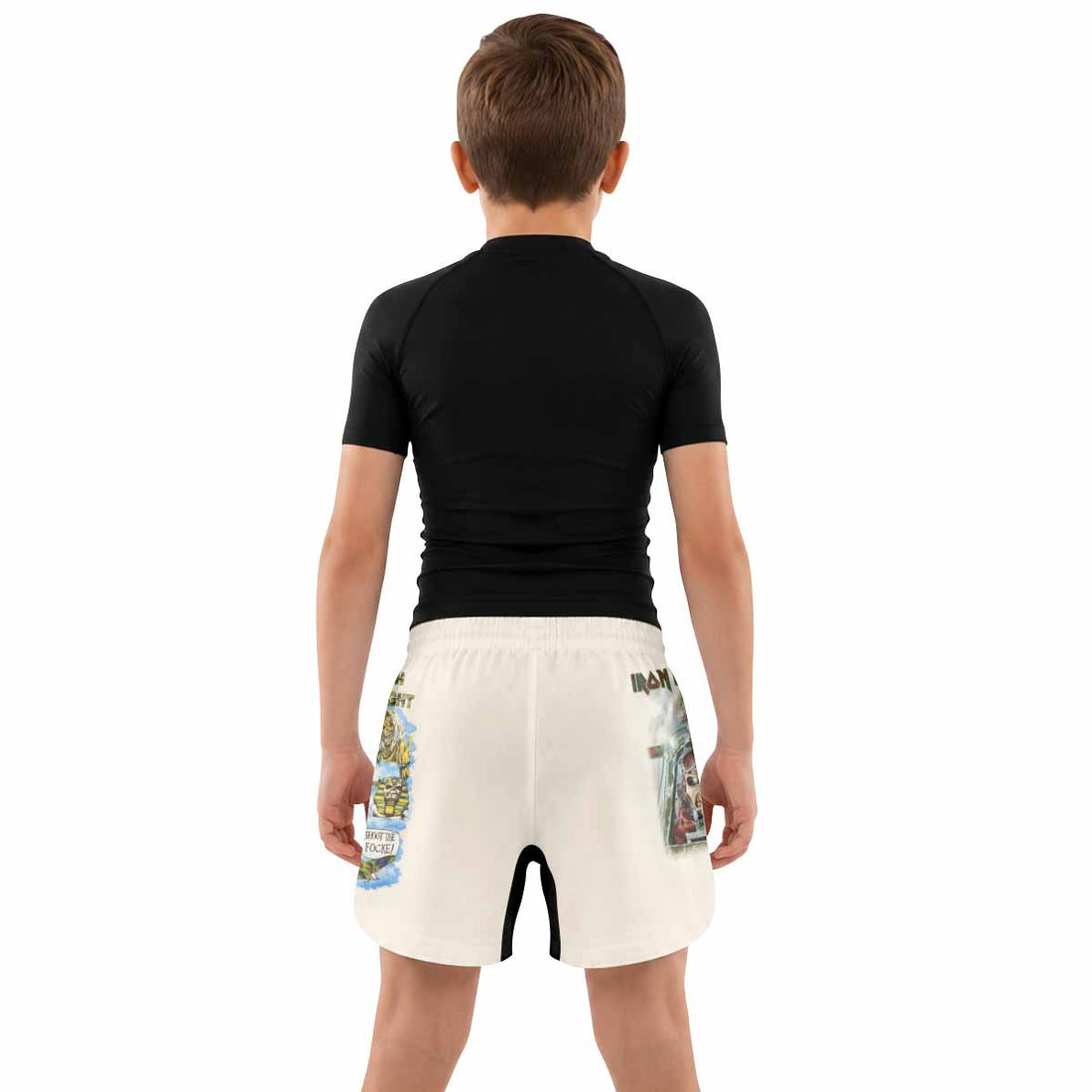 Iron Maiden Aces High Chokes Tight Kids Grappling Shorts - lifestyle