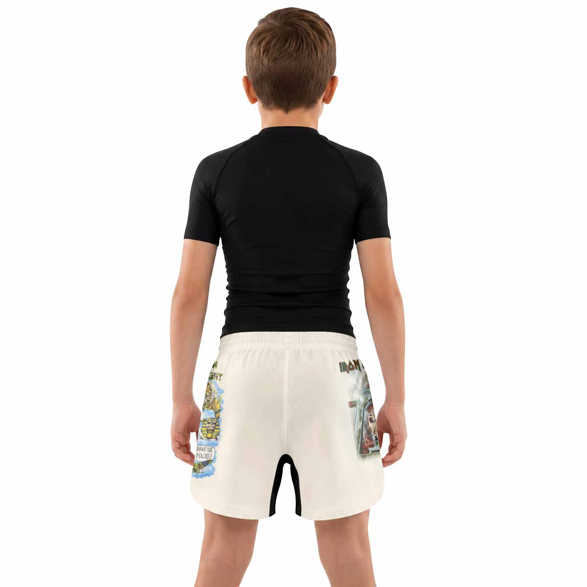 Iron Maiden Aces High Chokes Tight Kids Grappling Shorts - lifestyle