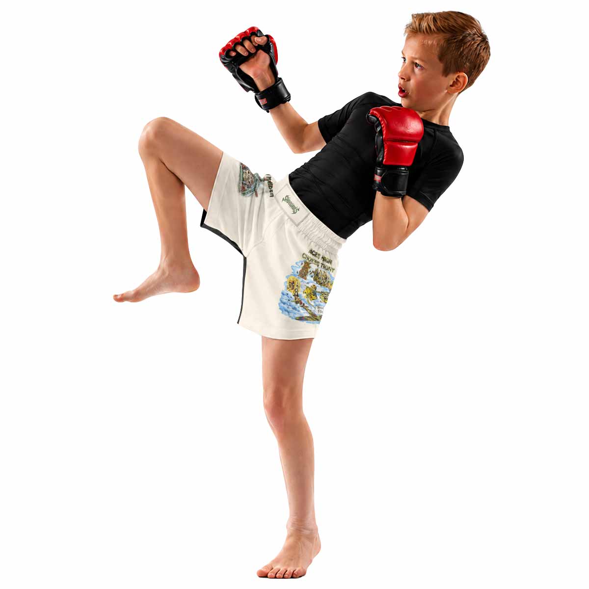 Iron Maiden Aces High Chokes Tight Kids Grappling Shorts - lifestyle