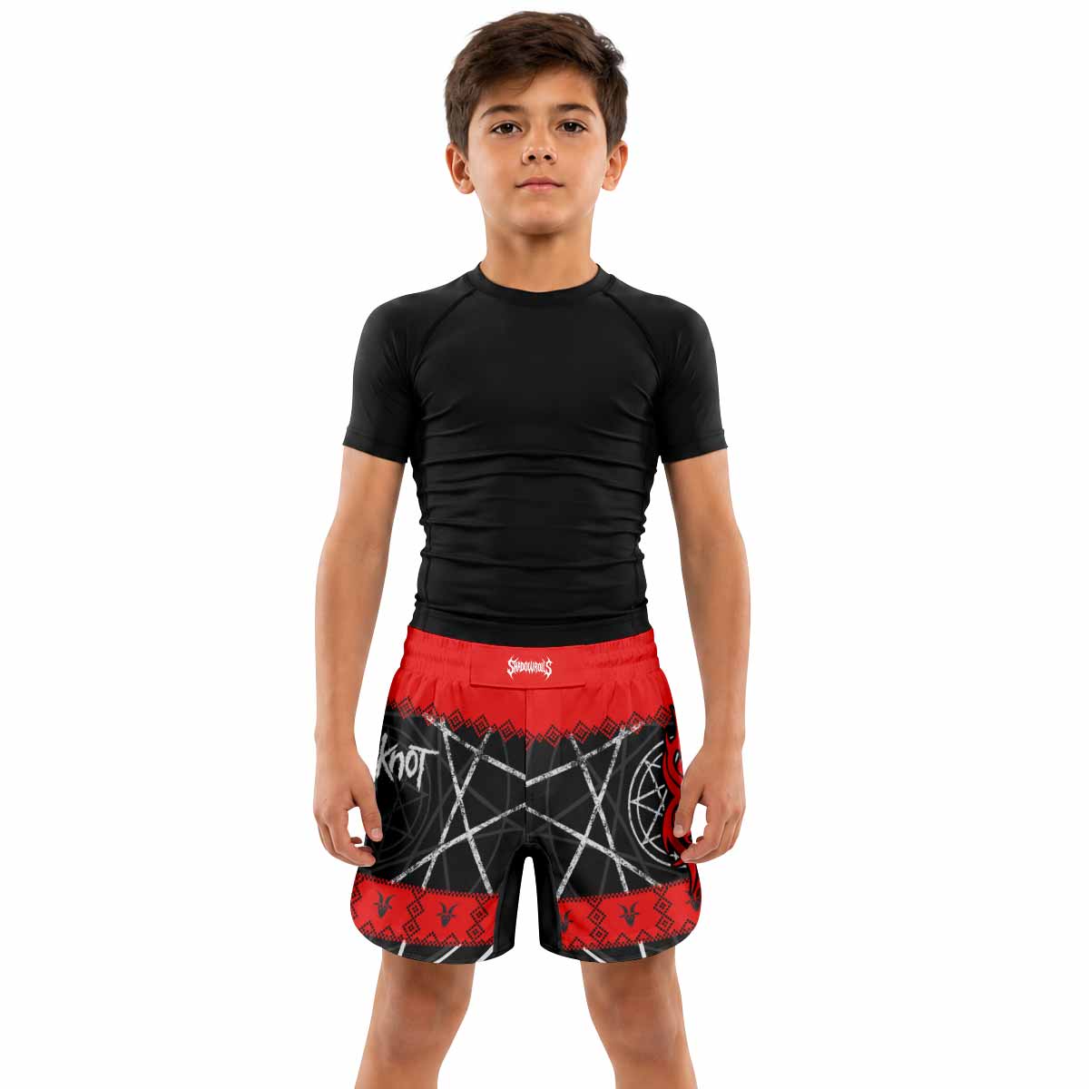 Baphomet Slipknot Kids Grappling Shorts - lifestyle