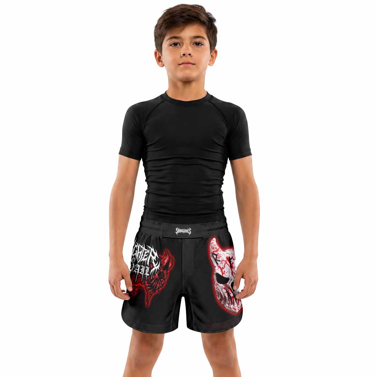 Slaughter to Prevail Kids Grappling Shorts - lifestyle