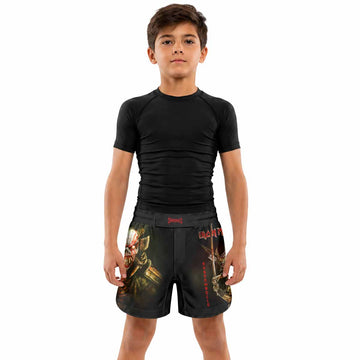 Iron Maiden Samurai Kids Grappling Shorts - lifestyle