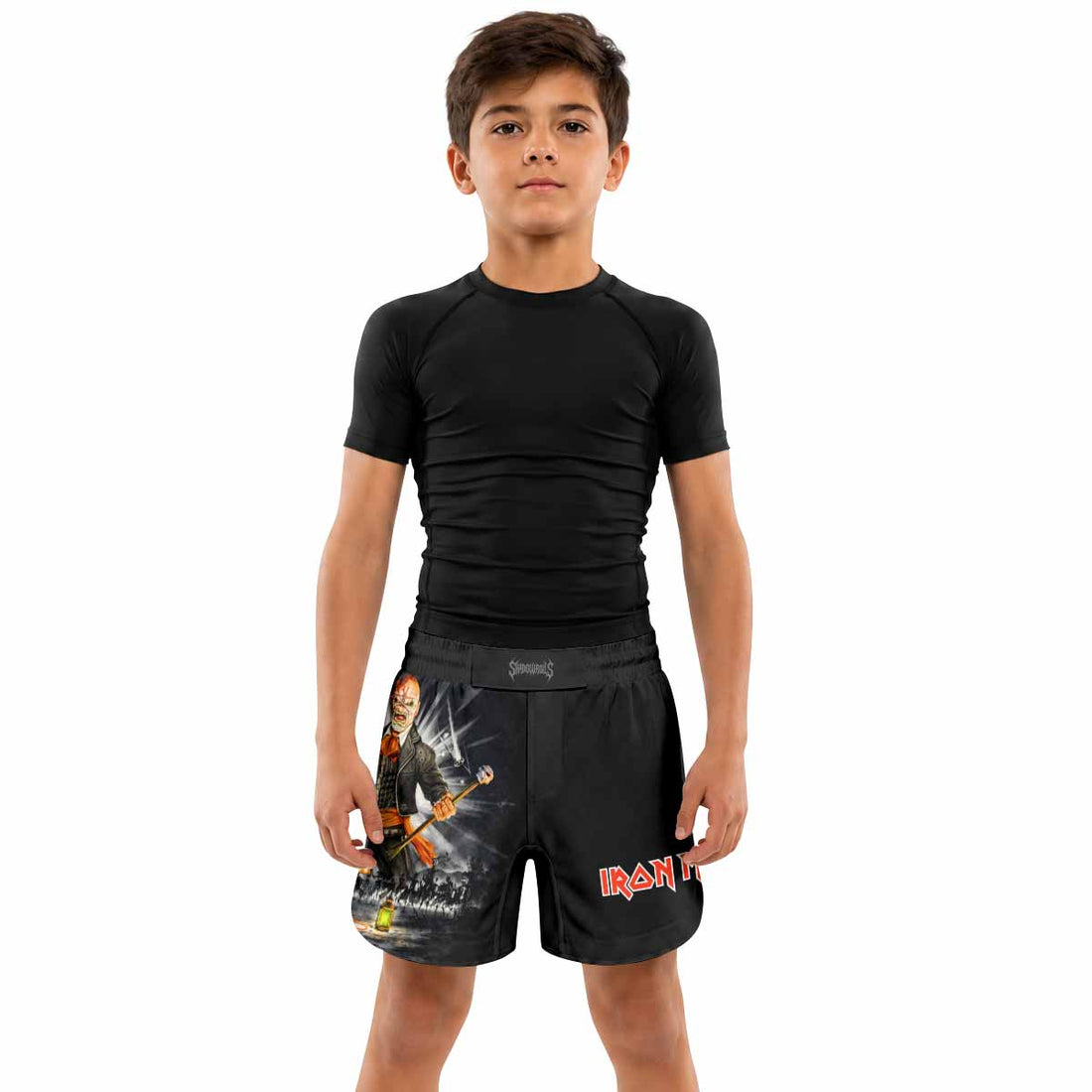 Iron Maiden Nights Of The Dead Kids Grappling Shorts - lifestyle