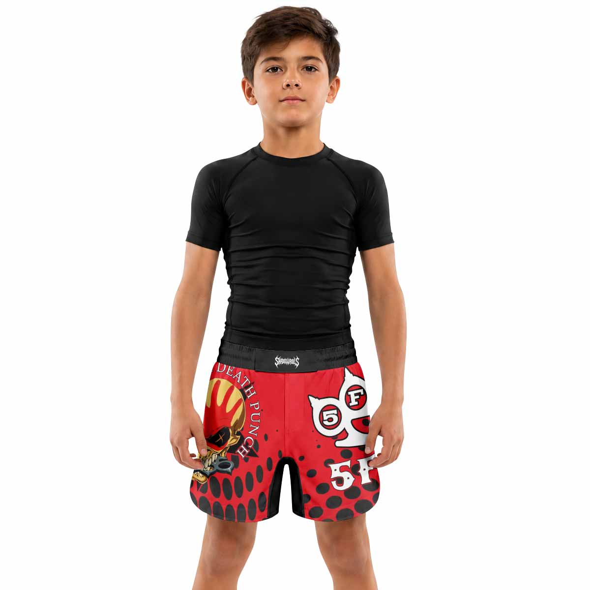 Five Finger Death Punch 5FDP Kids Grappling Shorts - lifestyle