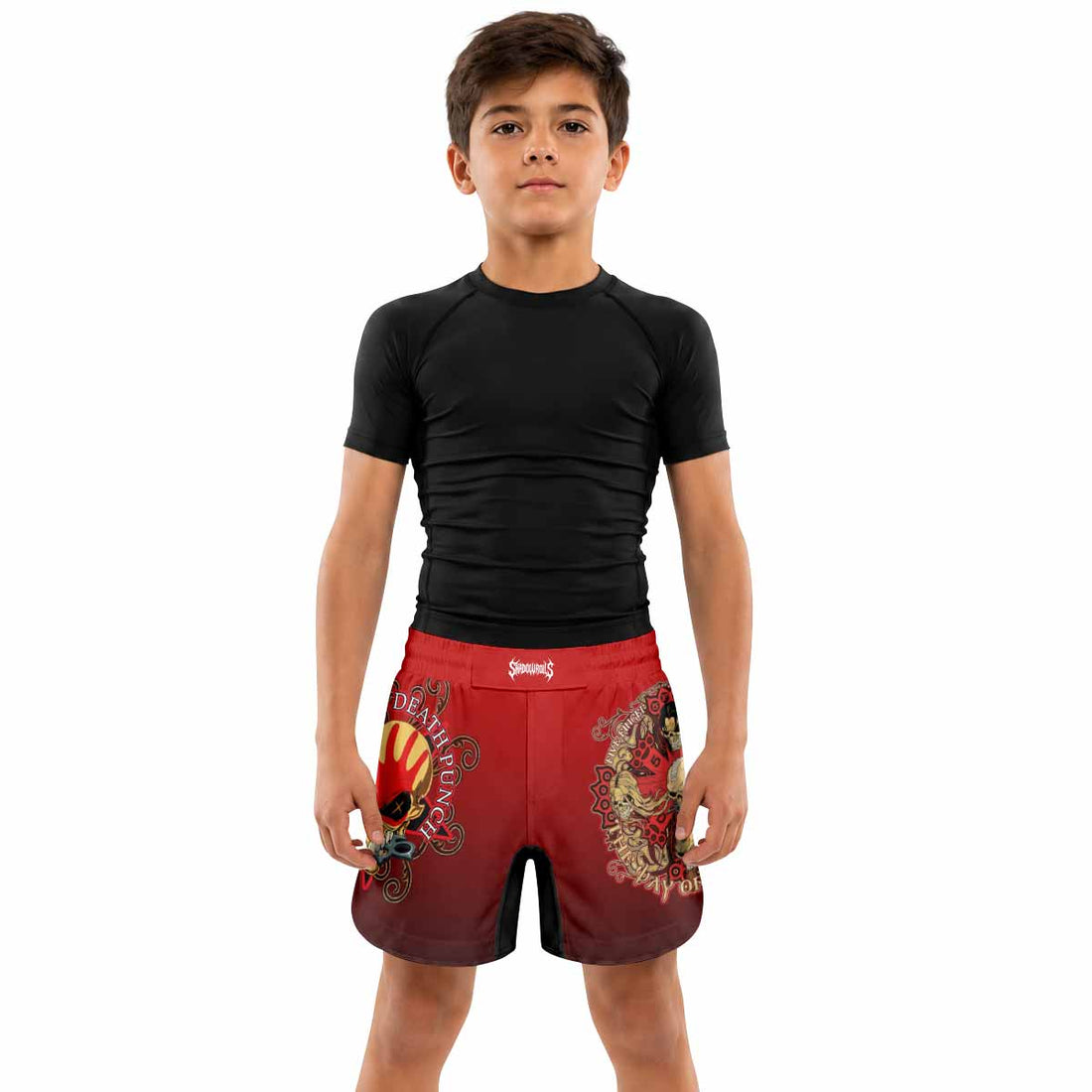 5FDP Five Finger Death Punch Kids Grappling Shorts - lifestyle
