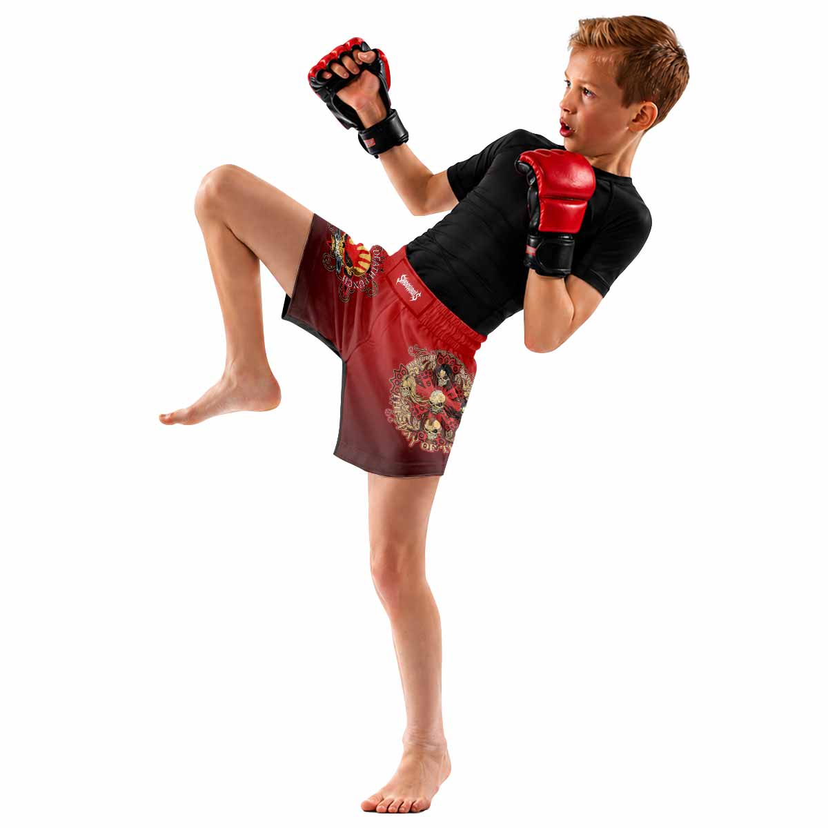 5FDP Five Finger Death Punch Kids Grappling Shorts - lifestyle