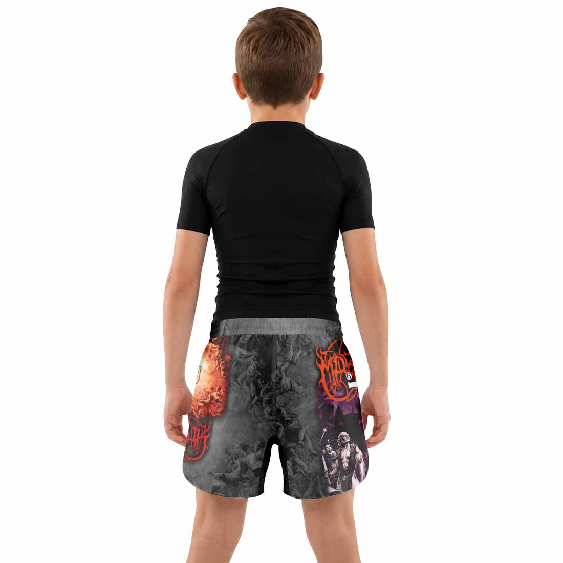 Marduk Heaven Shall Burn Kids Grappling Shorts - lifestyle